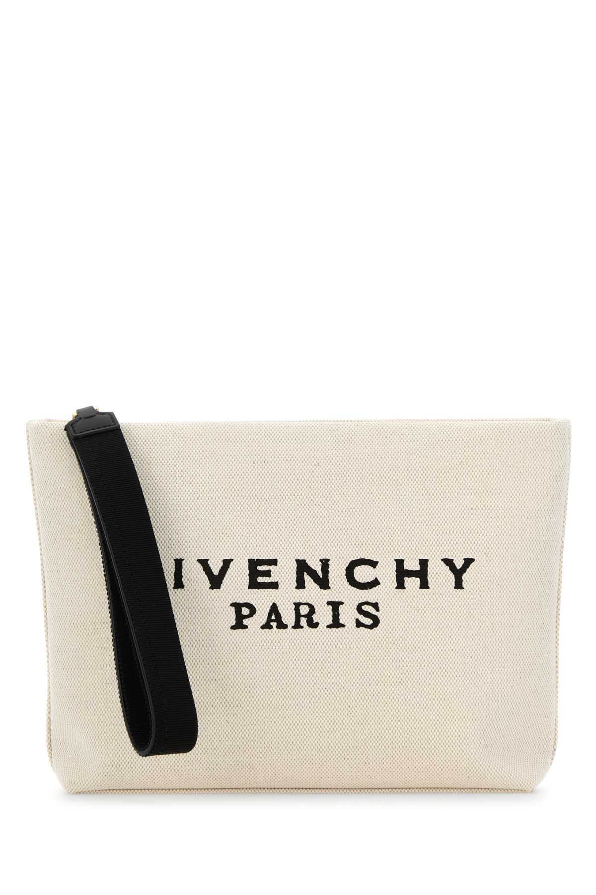 Givenchy Women Ivory Canvas Pouch GIVENCHY