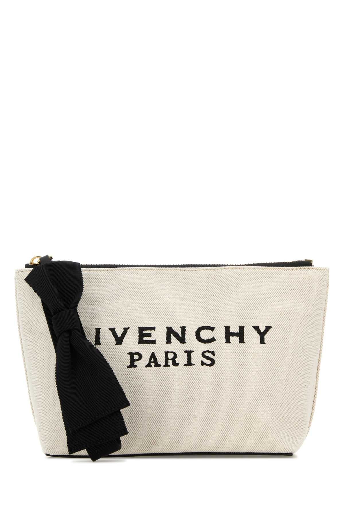 Givenchy Women Ivory Canvas Pouch GIVENCHY