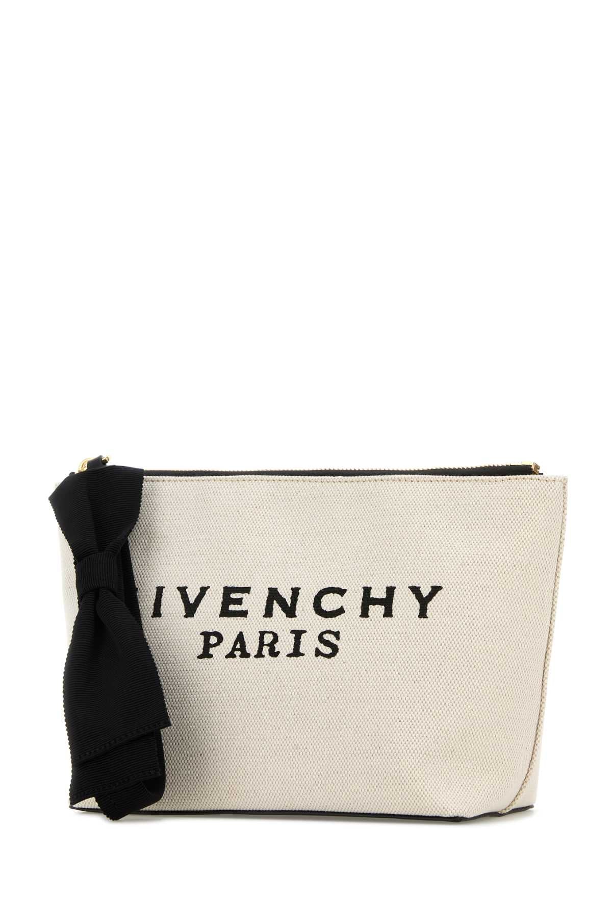 Givenchy Women Ivory Canvas Pouch GIVENCHY