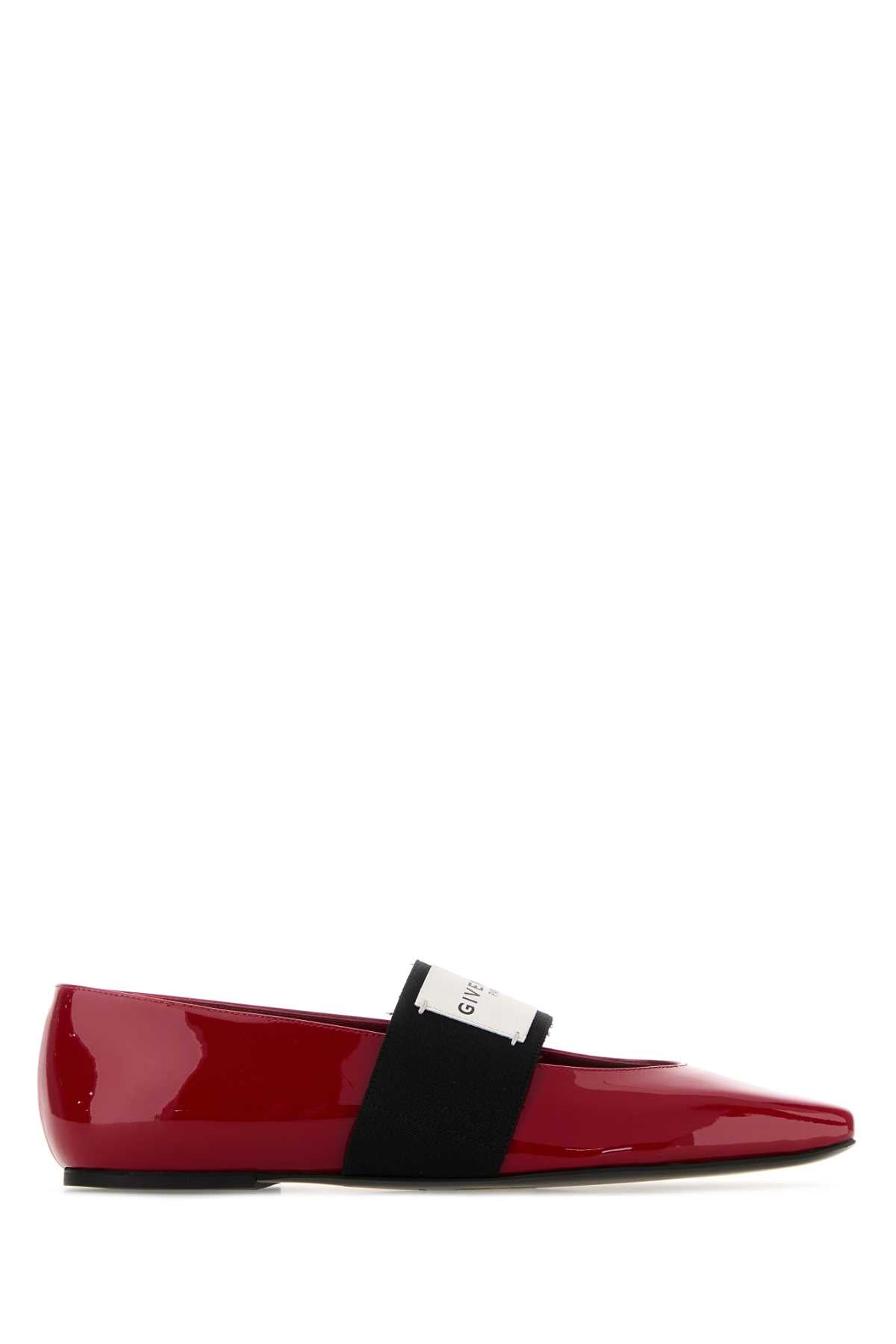 Givenchy Women Red Leather Squared Ballerinas GIVENCHY