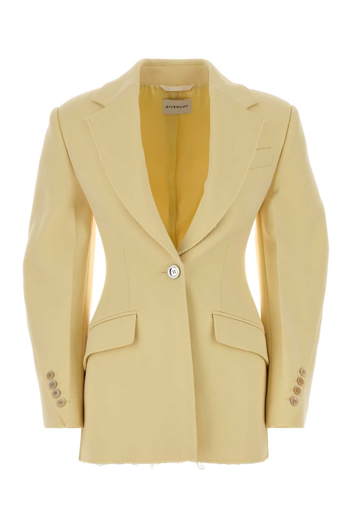 Givenchy Women Pastel Yellow Crepe Blazer GIVENCHY