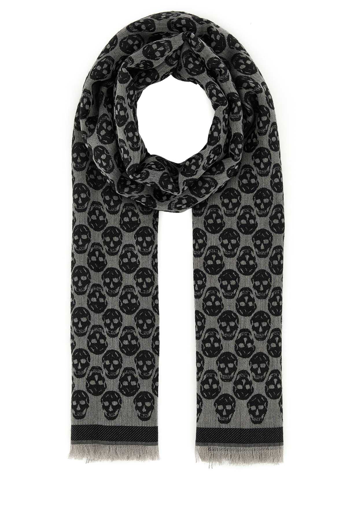 Alexander Mcqueen Men Embroidered Wool Blend Foulard ALEXANDER MCQUEEN