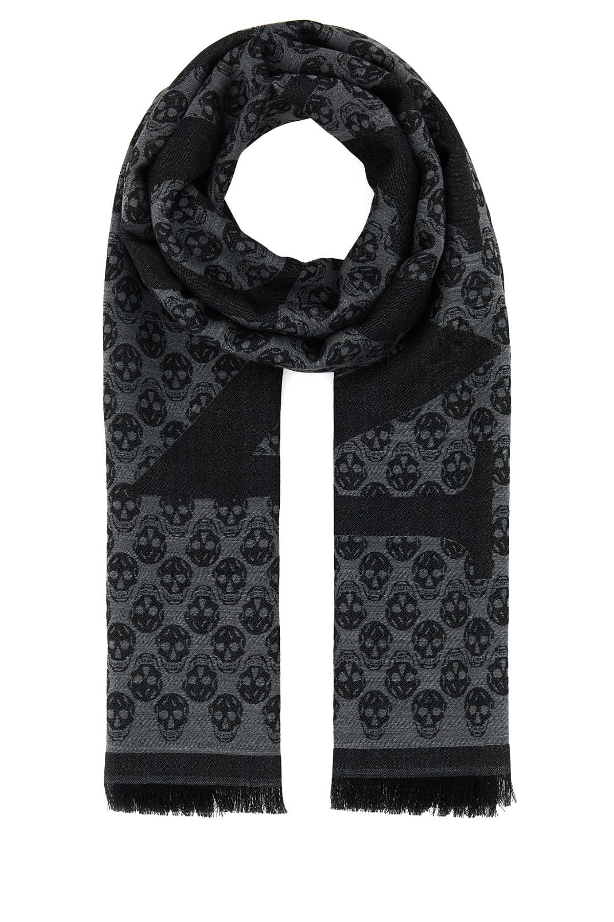 Alexander Mcqueen Men Embroidered Wool Foulard ALEXANDER MCQUEEN