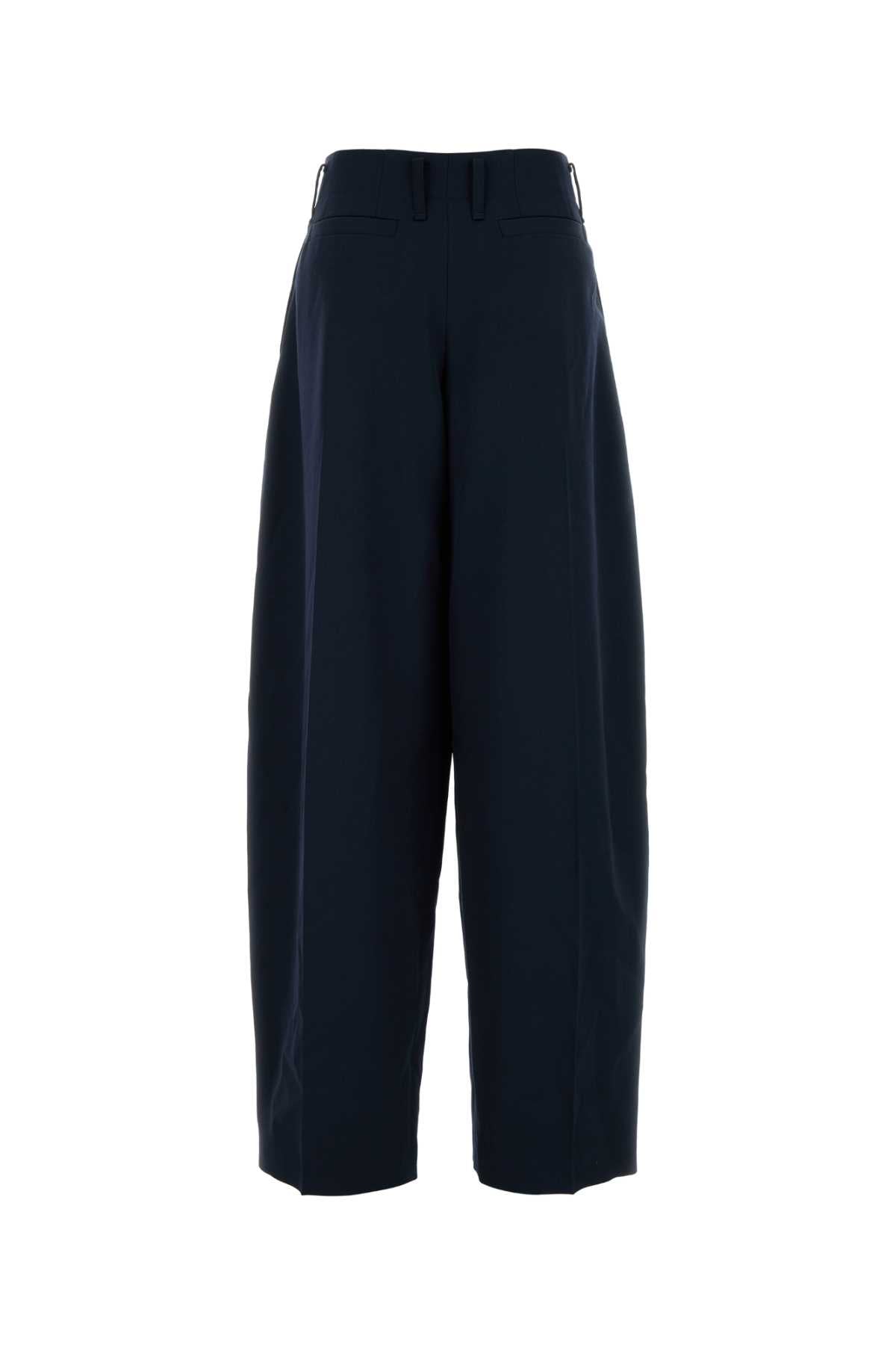 Alexander Mcqueen Women Navy Blue Wool Wide-Leg Pant ALEXANDER MCQUEEN