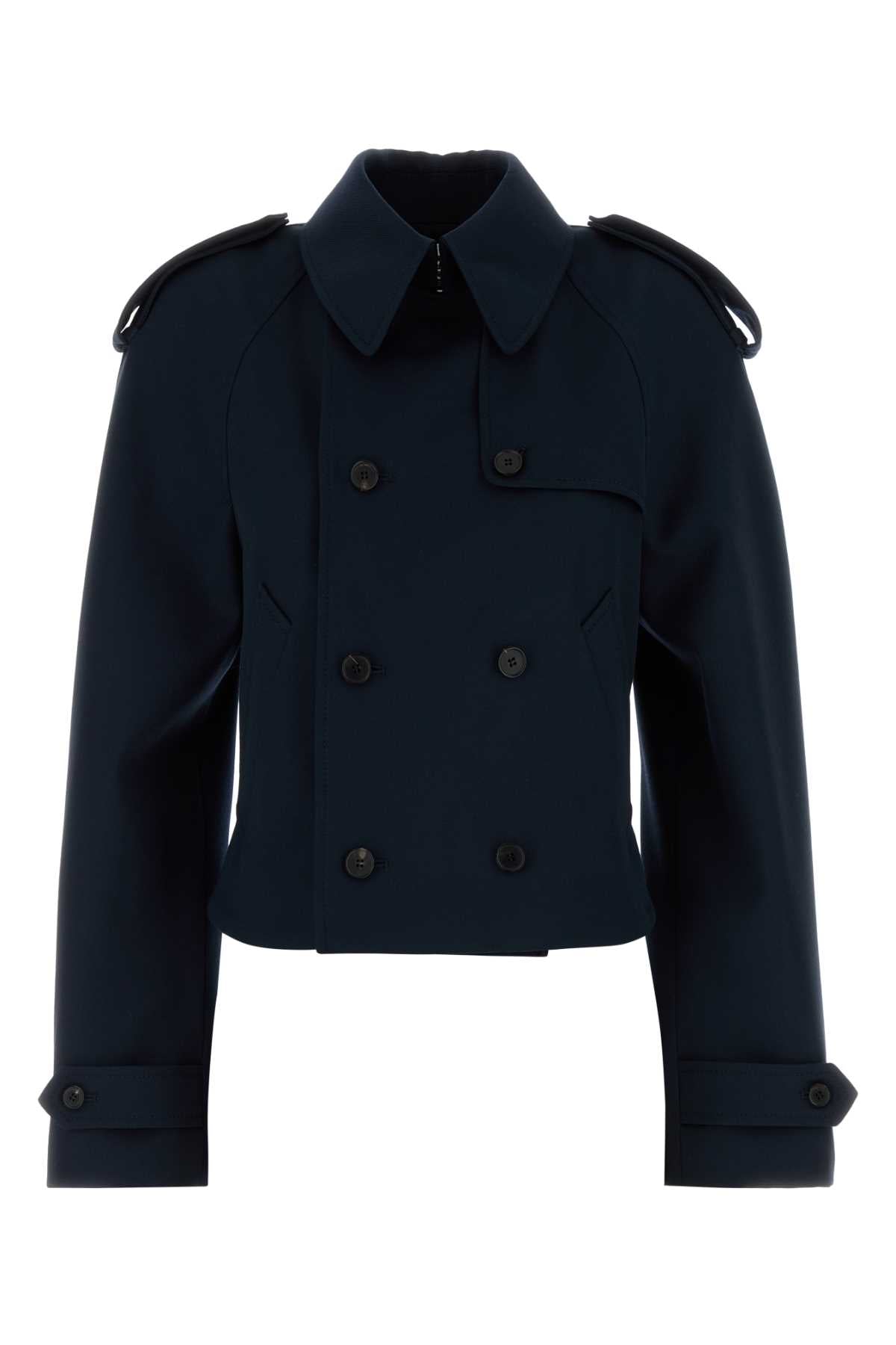Alexander Mcqueen Women Midnight Blue Wool Trench Coat ALEXANDER MCQUEEN