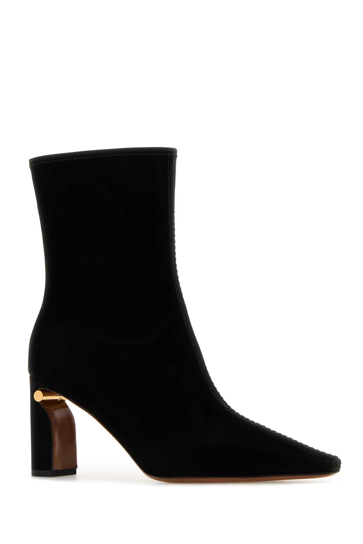 Alexander Mcqueen Women Black Fabric Ankle Boots ALEXANDER MCQUEEN