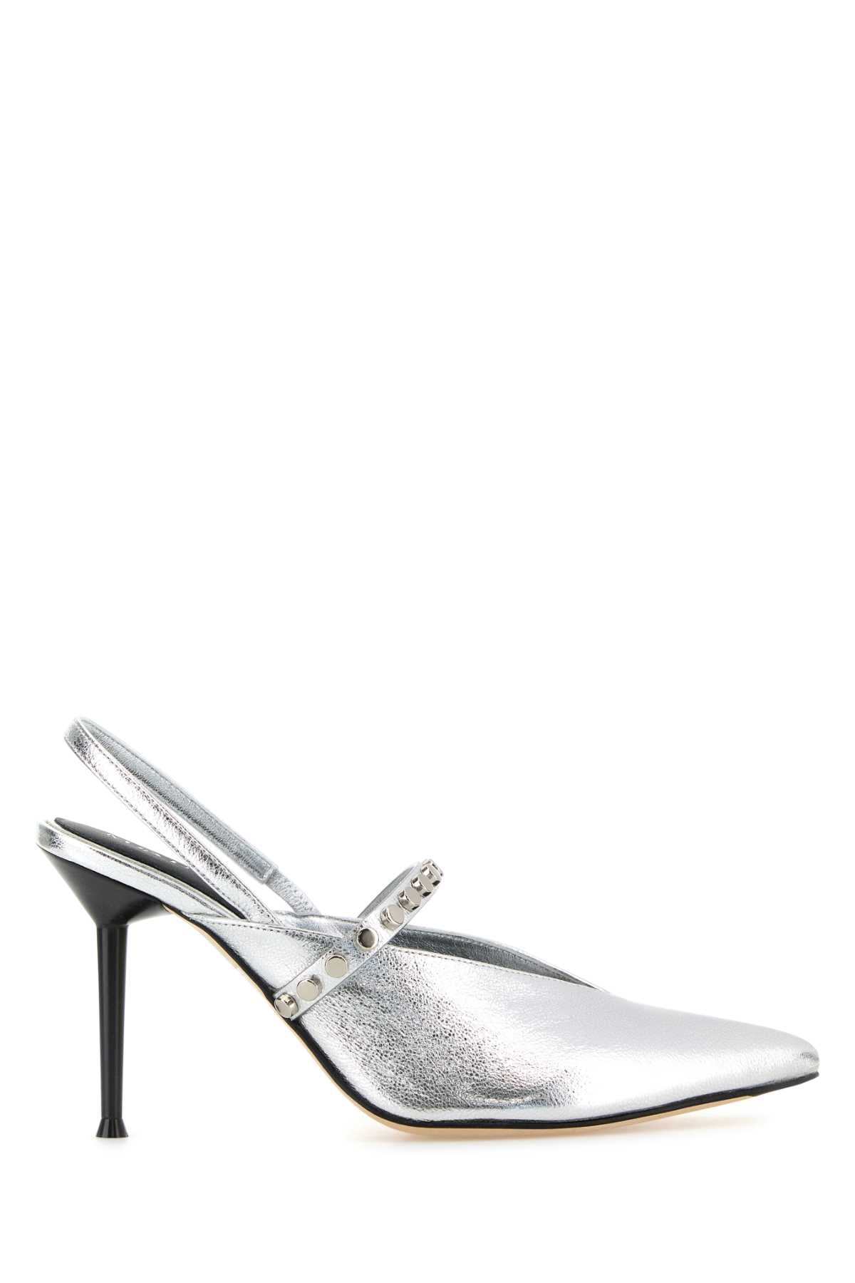Alexander Mcqueen Women Silver Leather Revel Pumps ALEXANDER MCQUEEN