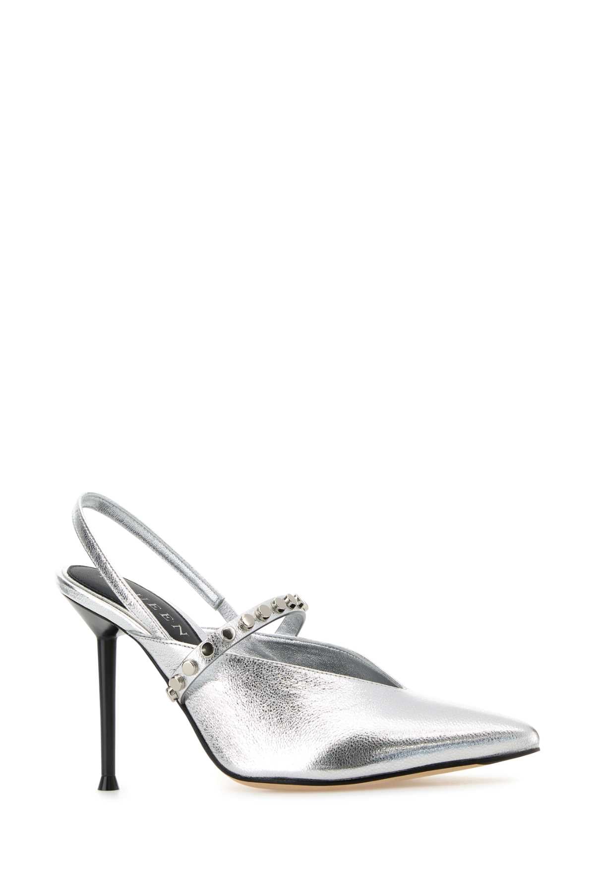Alexander Mcqueen Women Silver Leather Revel Pumps ALEXANDER MCQUEEN