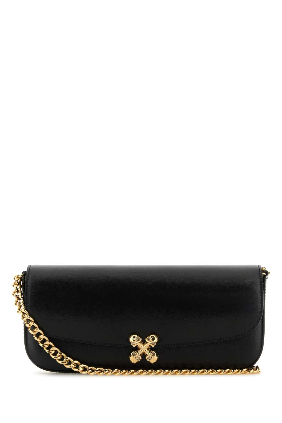 Alexander Mcqueen Women Black Leather Skull Flower Crossbody Bag ALEXANDER MCQUEEN