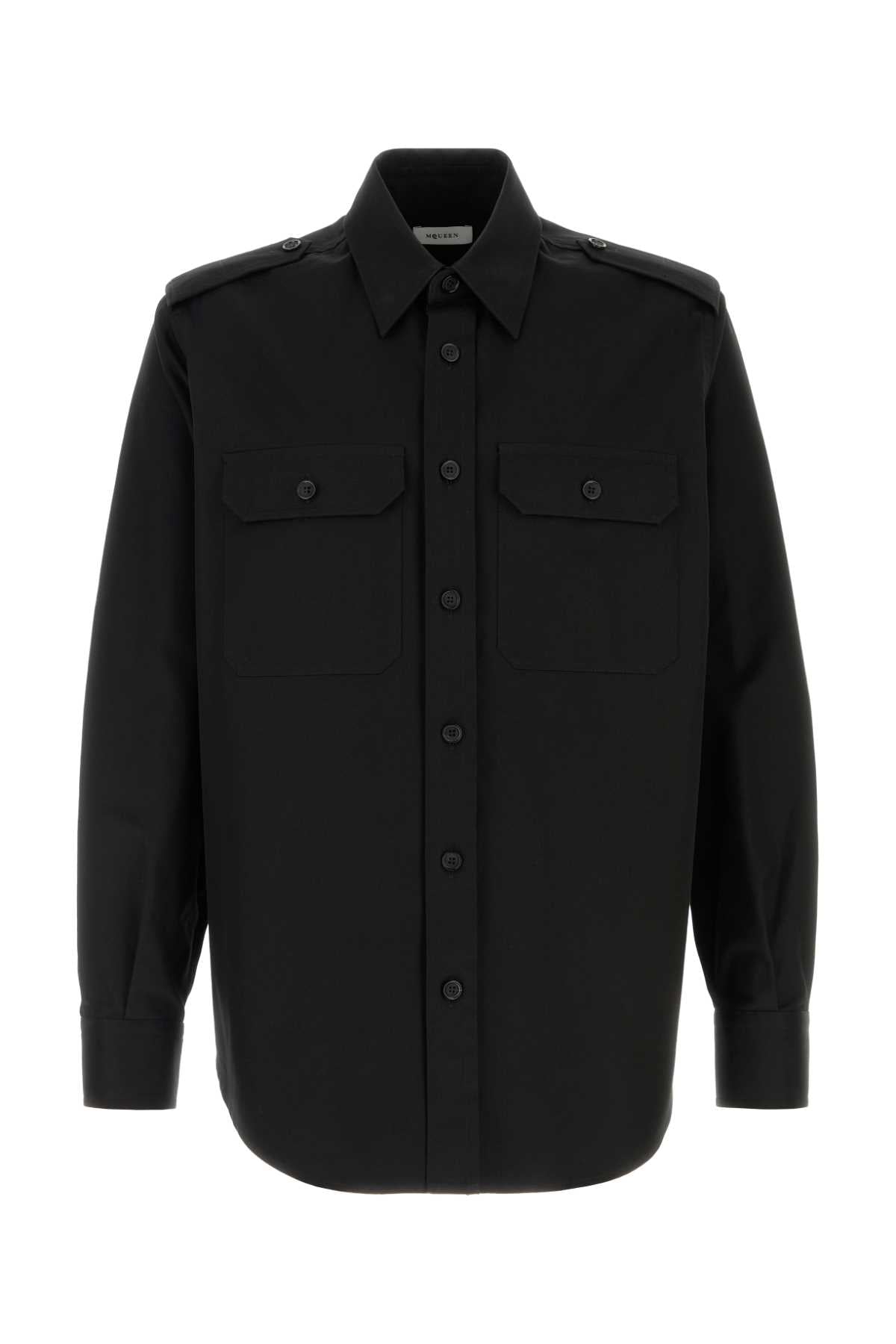 Alexander Mcqueen Men Black Cotton Shirt ALEXANDER MCQUEEN