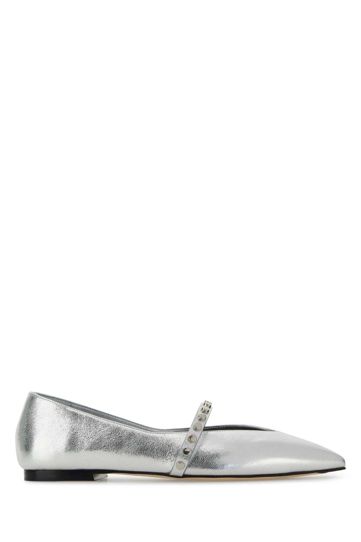 Alexander Mcqueen Women Silver Leather Ballerinas ALEXANDER MCQUEEN