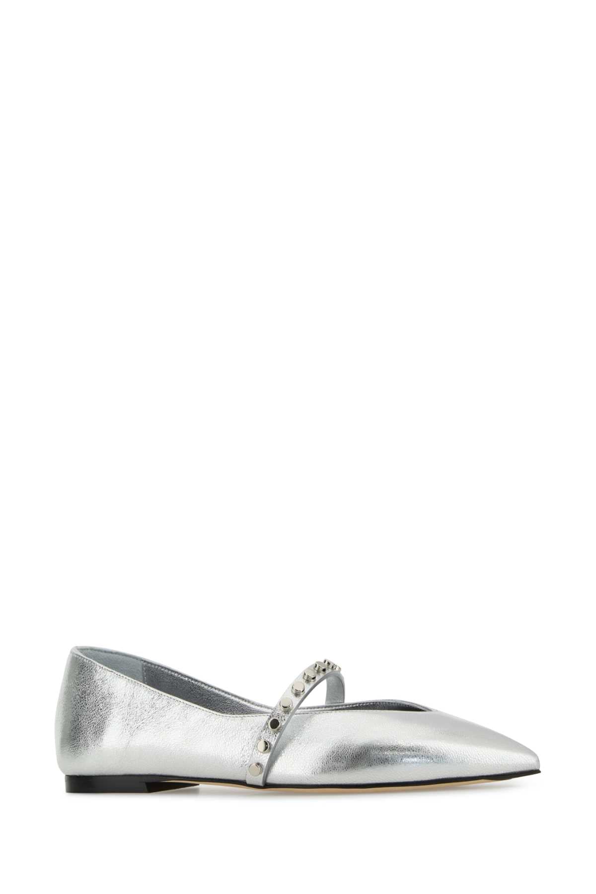 Alexander Mcqueen Women Silver Leather Ballerinas ALEXANDER MCQUEEN