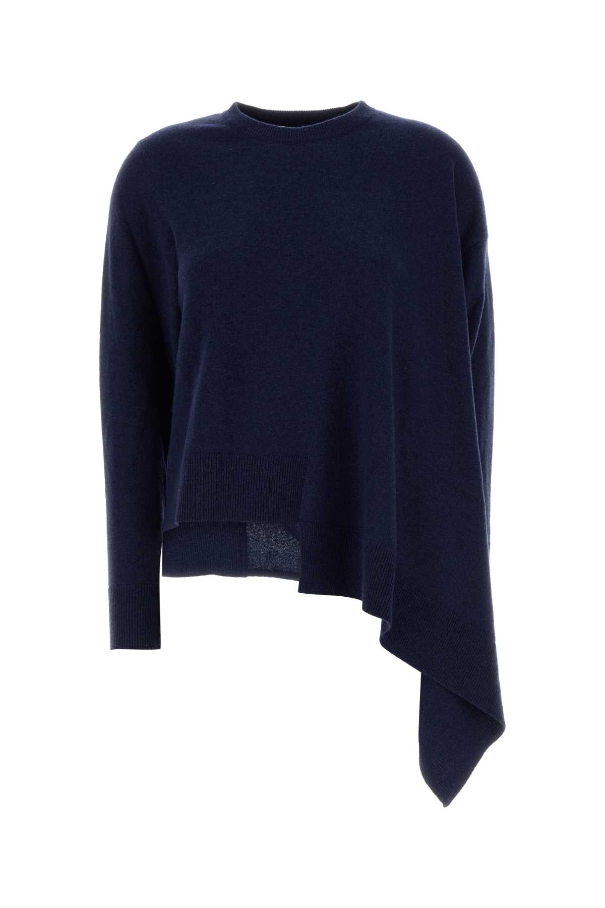 Alexander Mcqueen Women Navy Blue Cashmere Blend Sweater ALEXANDER MCQUEEN
