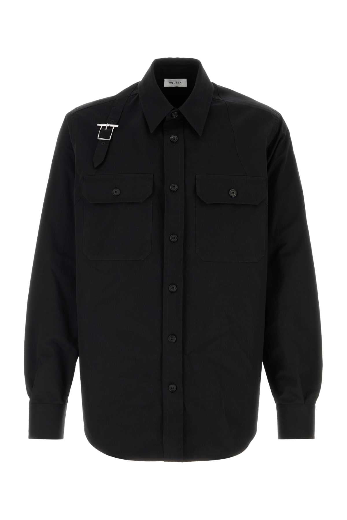 Alexander Mcqueen Men Black Poplin Shirt ALEXANDER MCQUEEN