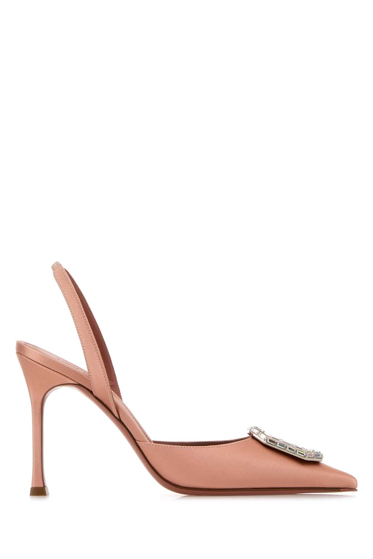 Amina Muaddi Women Pink Satin Camelia Pumps AMINA MUADDI