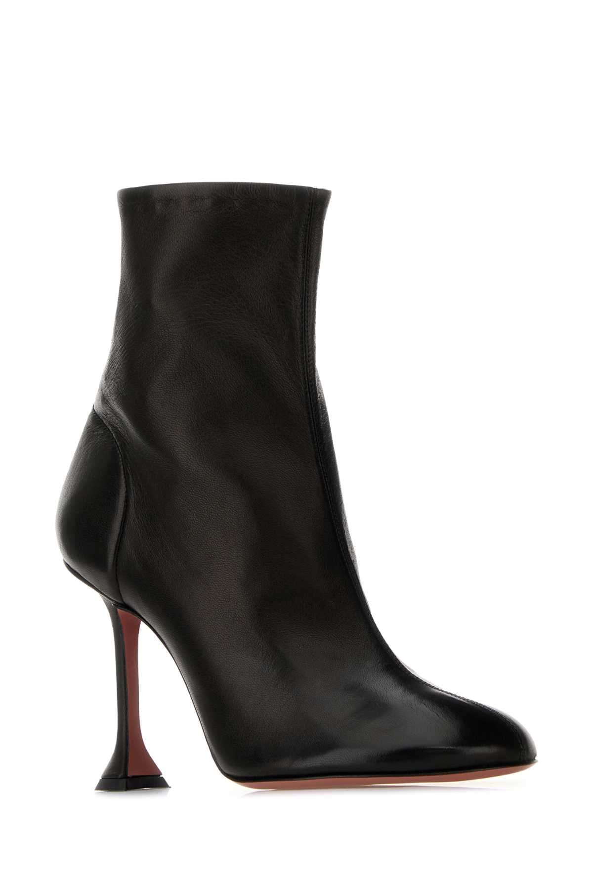 Amina Muaddi Women Black Nappa Leather Iris Ankle Boots AMINA MUADDI