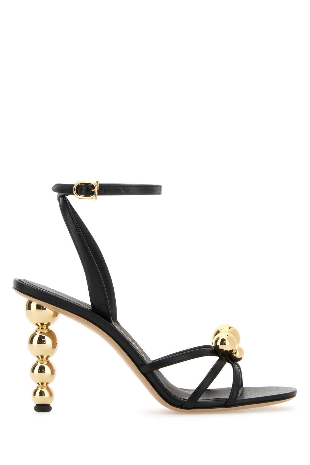 Salvatore Ferragamo Women Black Leather Karina Sandals FERRAGAMO