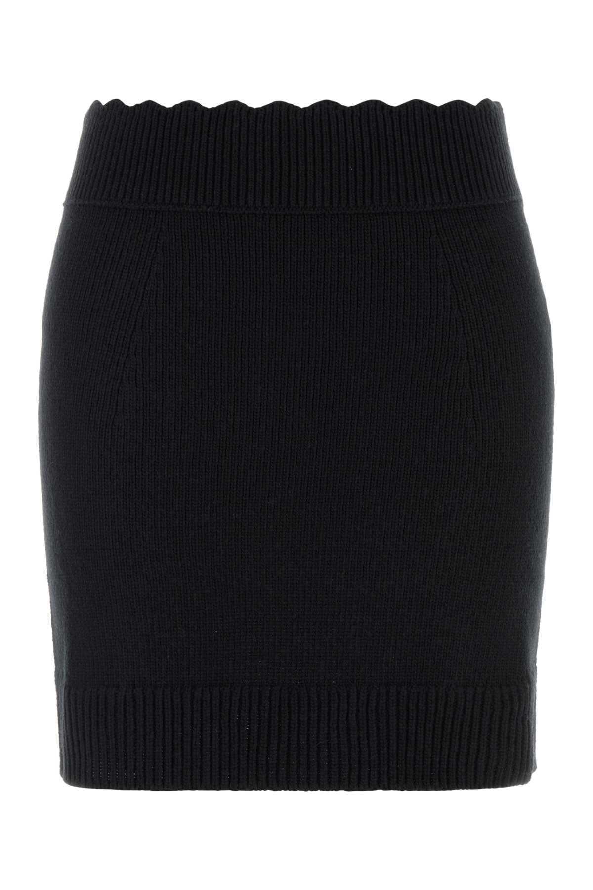 Chloe Women Black Wool Blend Mini Skirt CHLOE