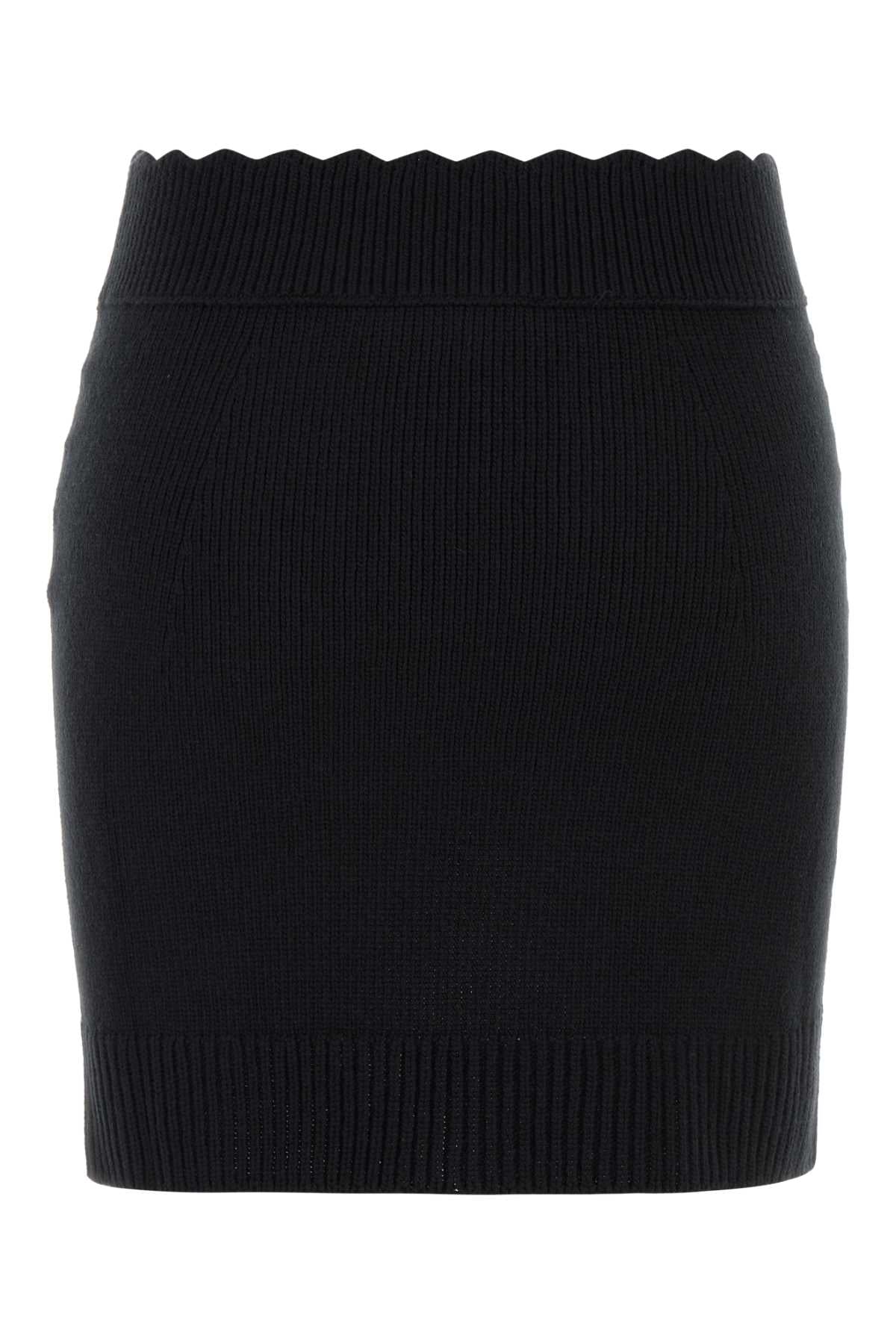Chloe Women Black Wool Blend Mini Skirt CHLOE