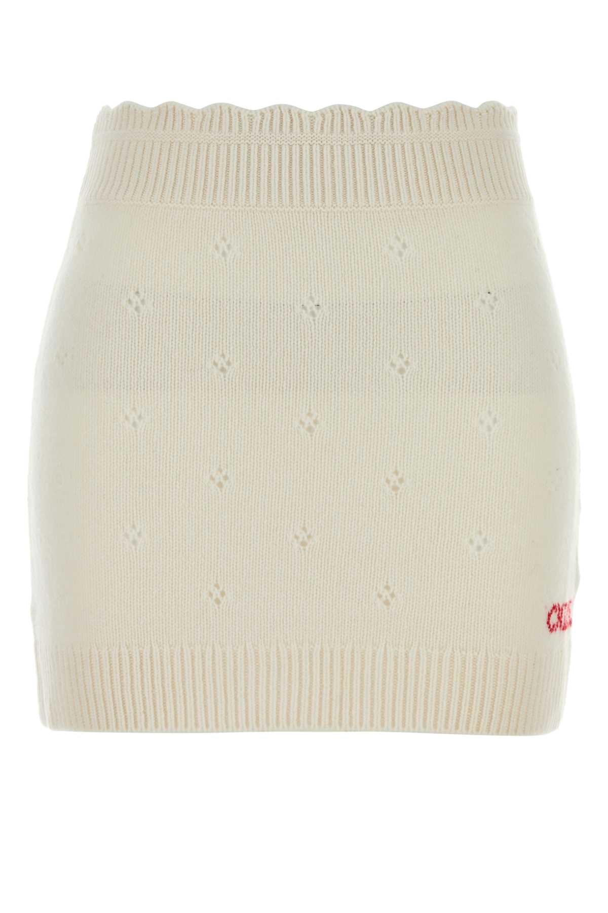 Chloe Women White Wool Blend Mini Skirt CHLOE