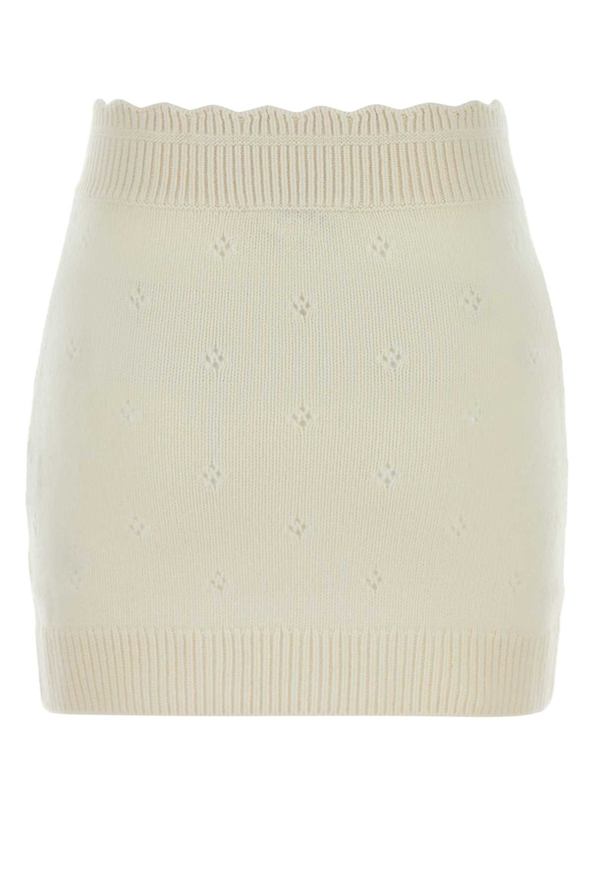 Chloe Women White Wool Blend Mini Skirt CHLOE