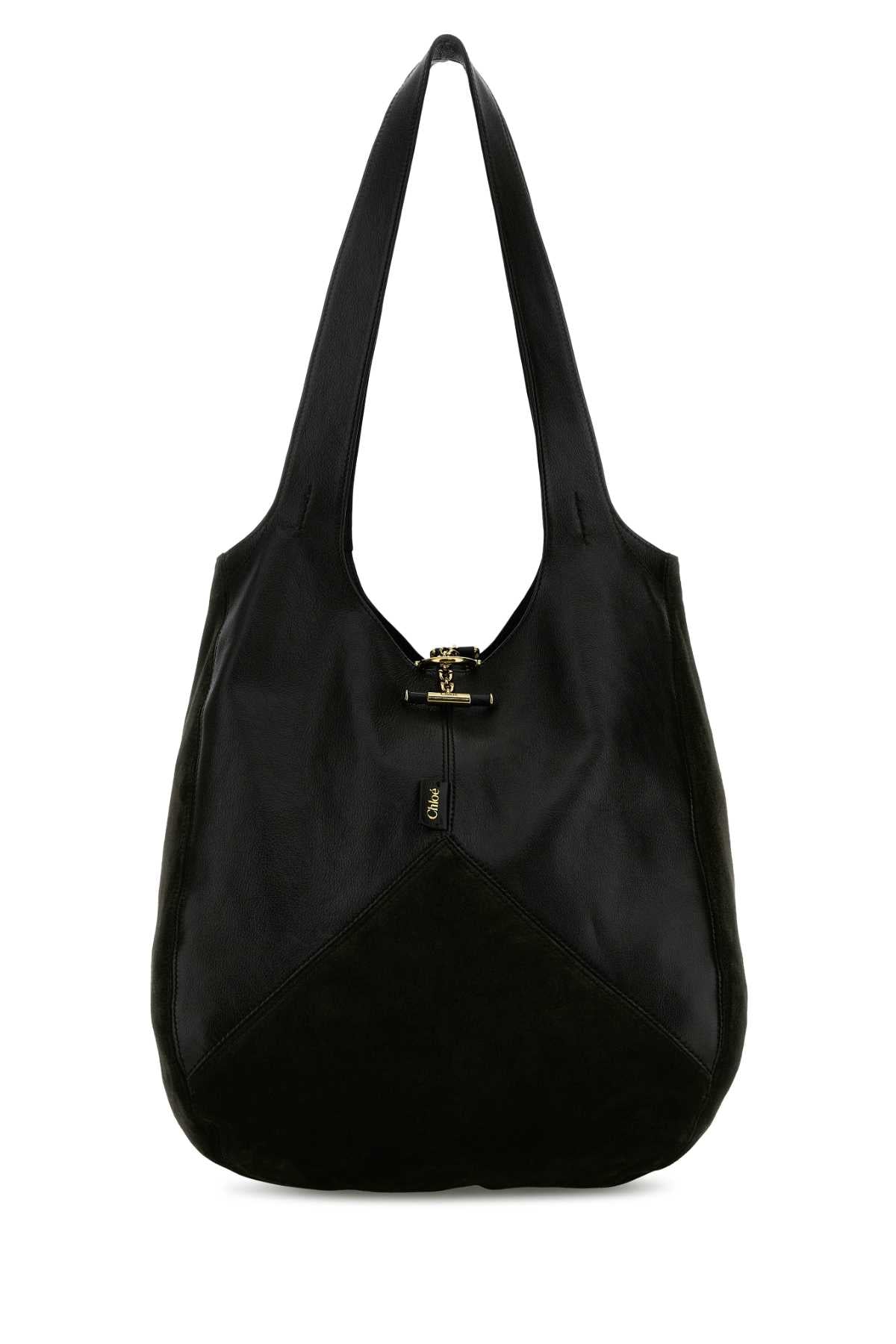 Chloe Women Black Suede And Leather Balloon Shopping Bag CHLOE