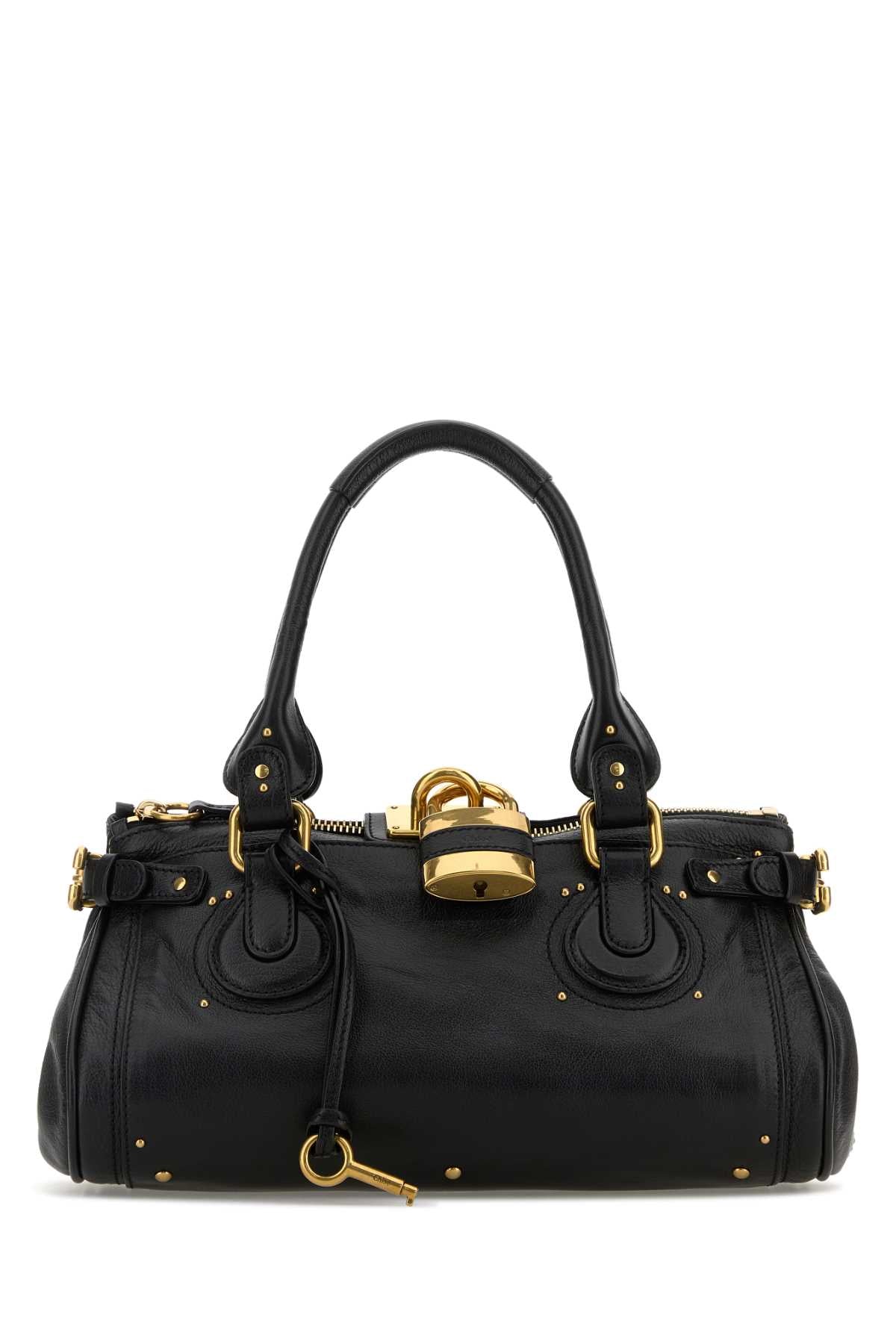Chloe Women Black Leather Paddington Shoulder Bag CHLOE