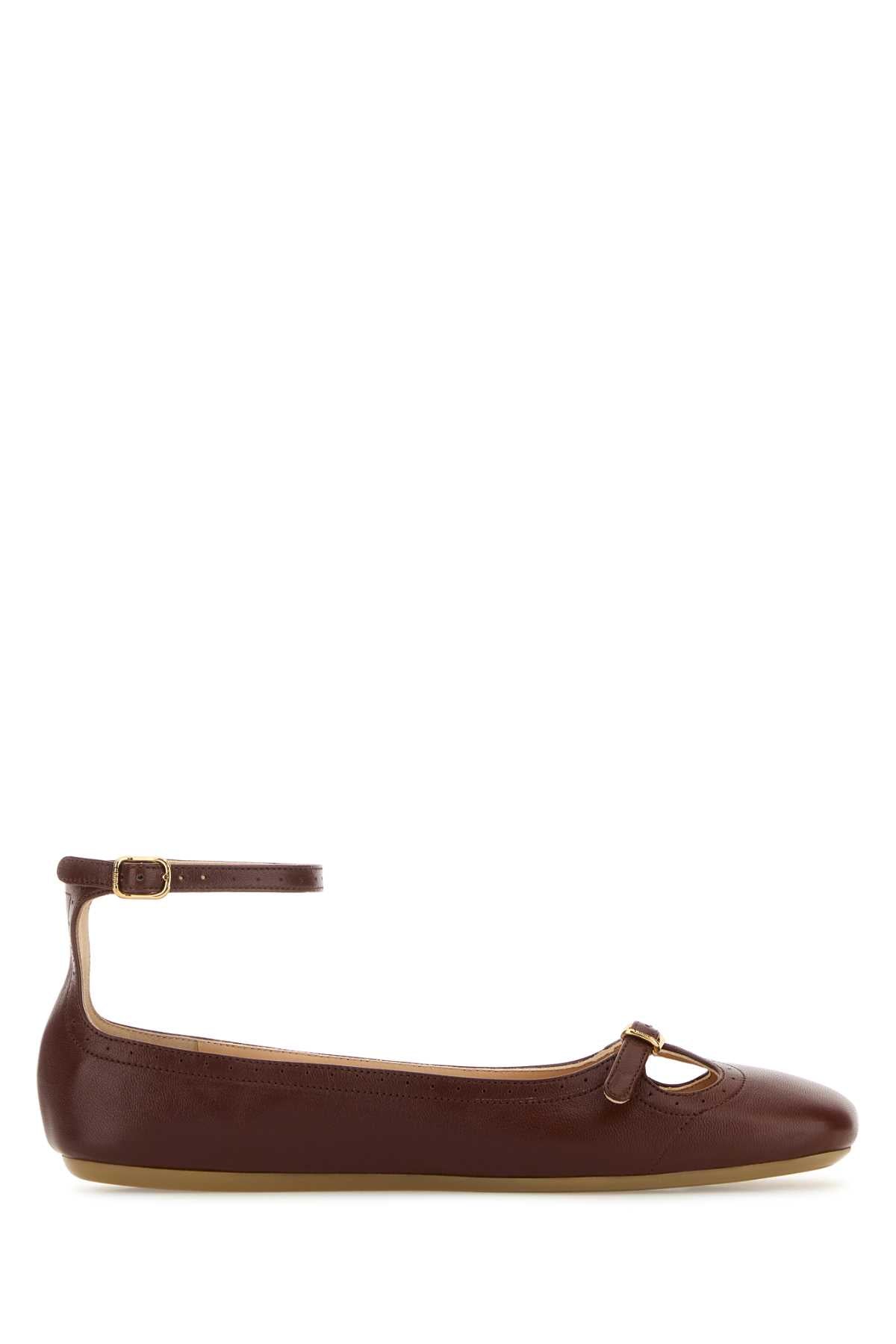 Chloe Women Brown Leather Misty Ballerinas CHLOE
