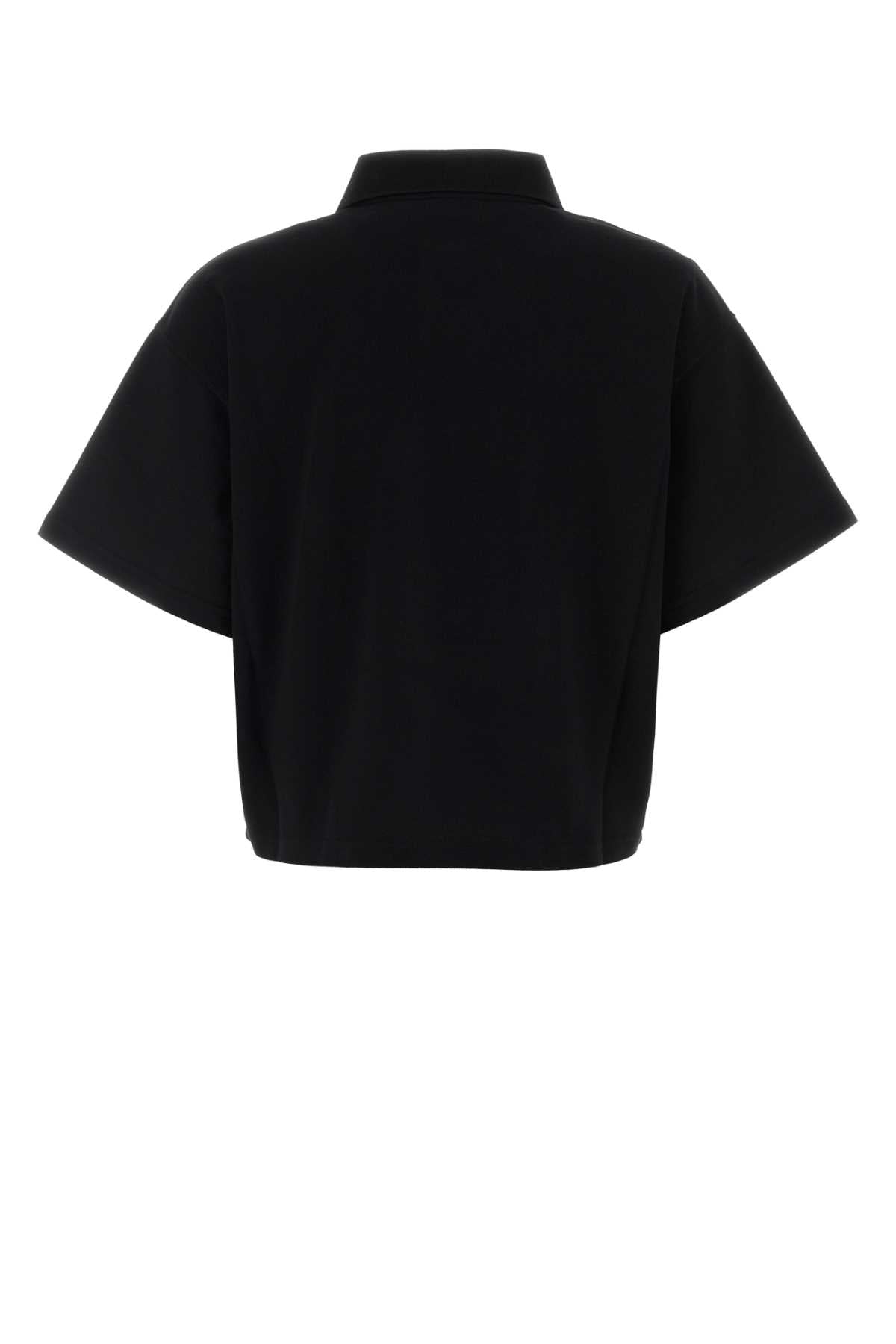 Saint Laurent Women Black Piquet Polo Shirt SAINT LAURENT