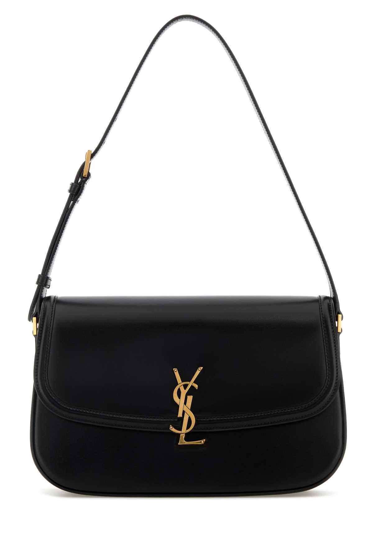 Saint Laurent Women Black Leather Medium Solferino Shoulder Bag SAINT LAURENT