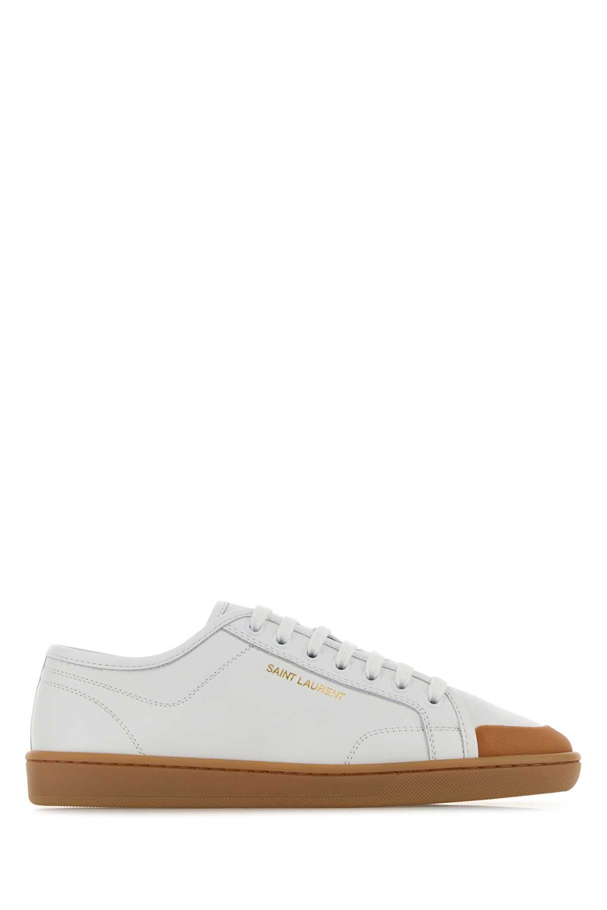 Saint Laurent Women White Leather Greenwich Sneakers SAINT LAURENT