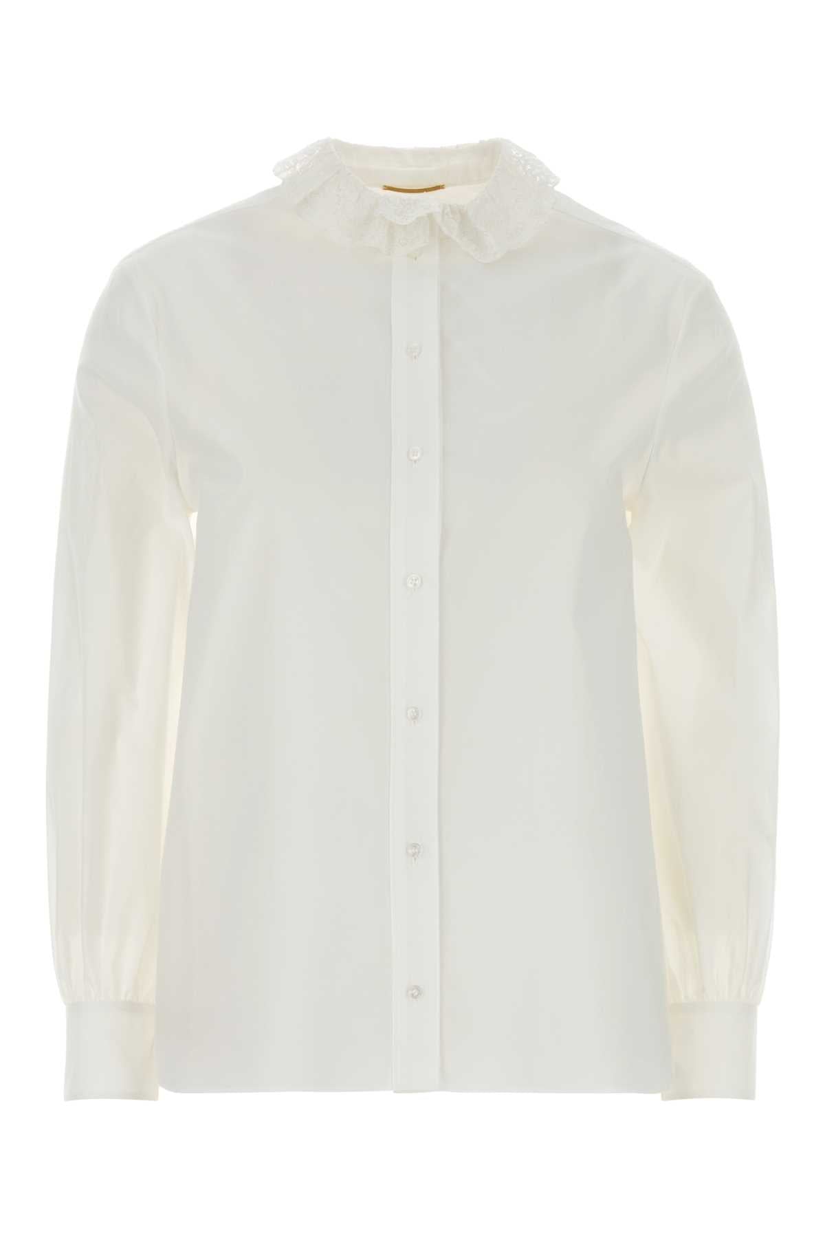 Saint Laurent Women White Poplin Shirt SAINT LAURENT