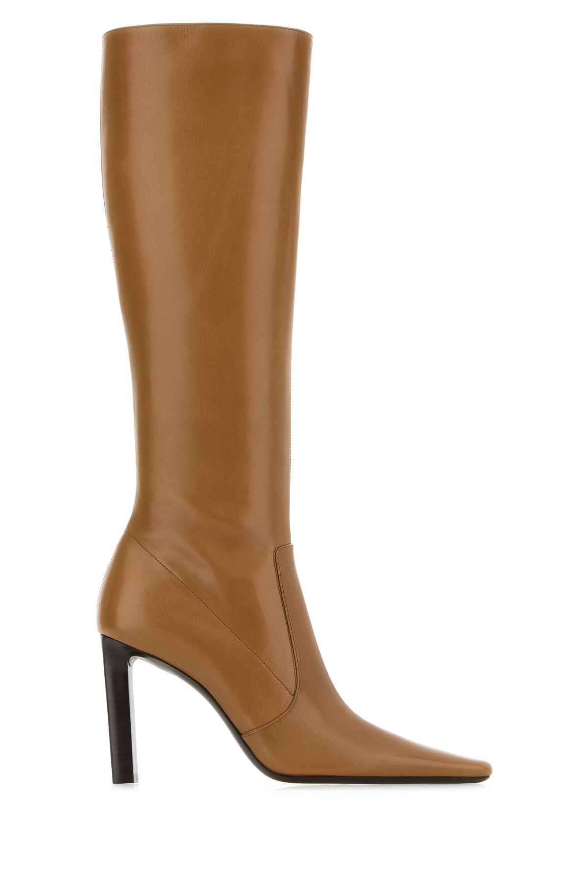 Saint Laurent Women Camel Leather Jerome Boots SAINT LAURENT