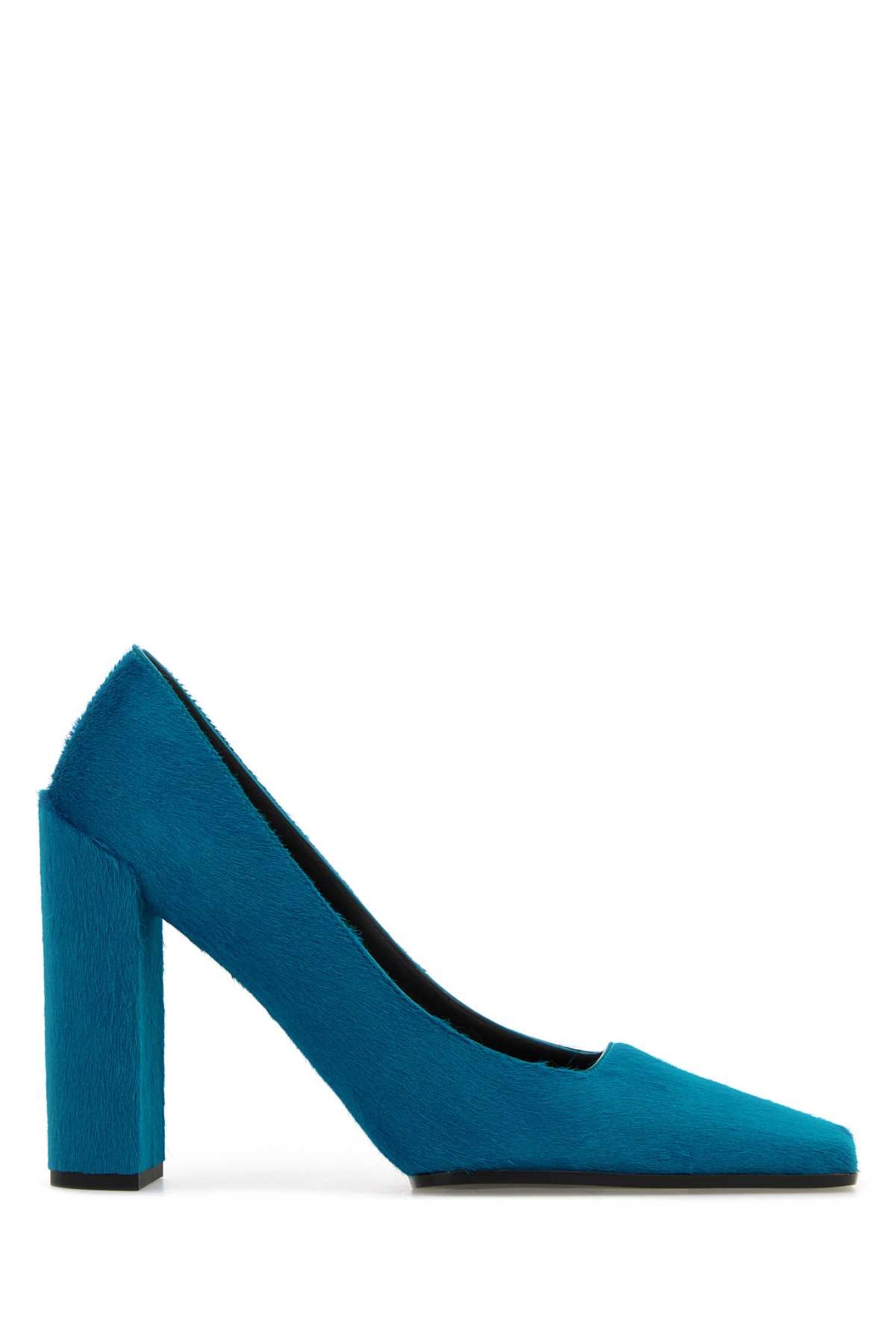 Alaia Women Turquoise Calf Hair Square Pumps ALAIA
