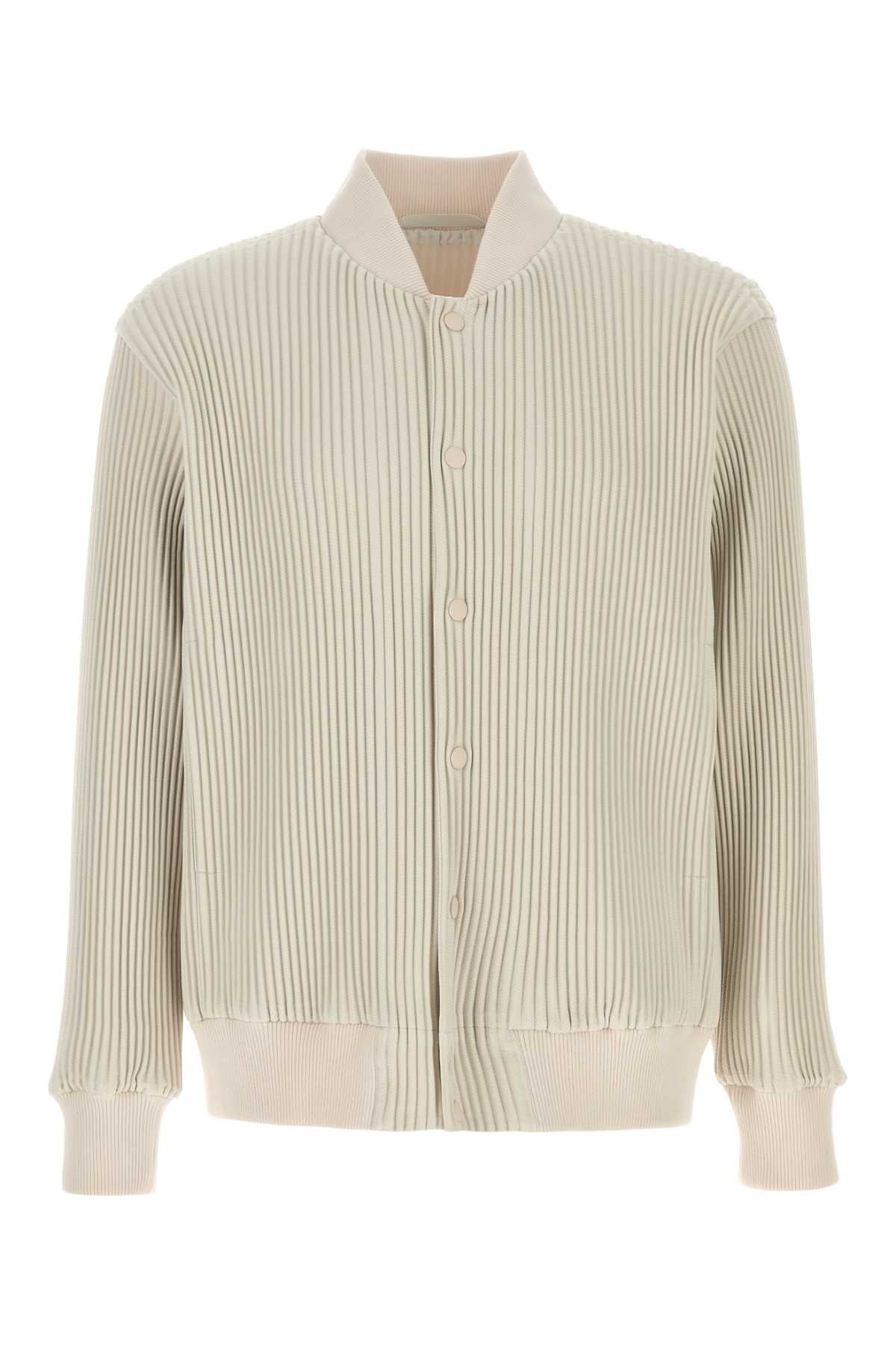 Homme Plisse' Issey Miyake Men Ivory Polyester Bomber Jacket HOMME PLISSE ISSEY MIYAKE