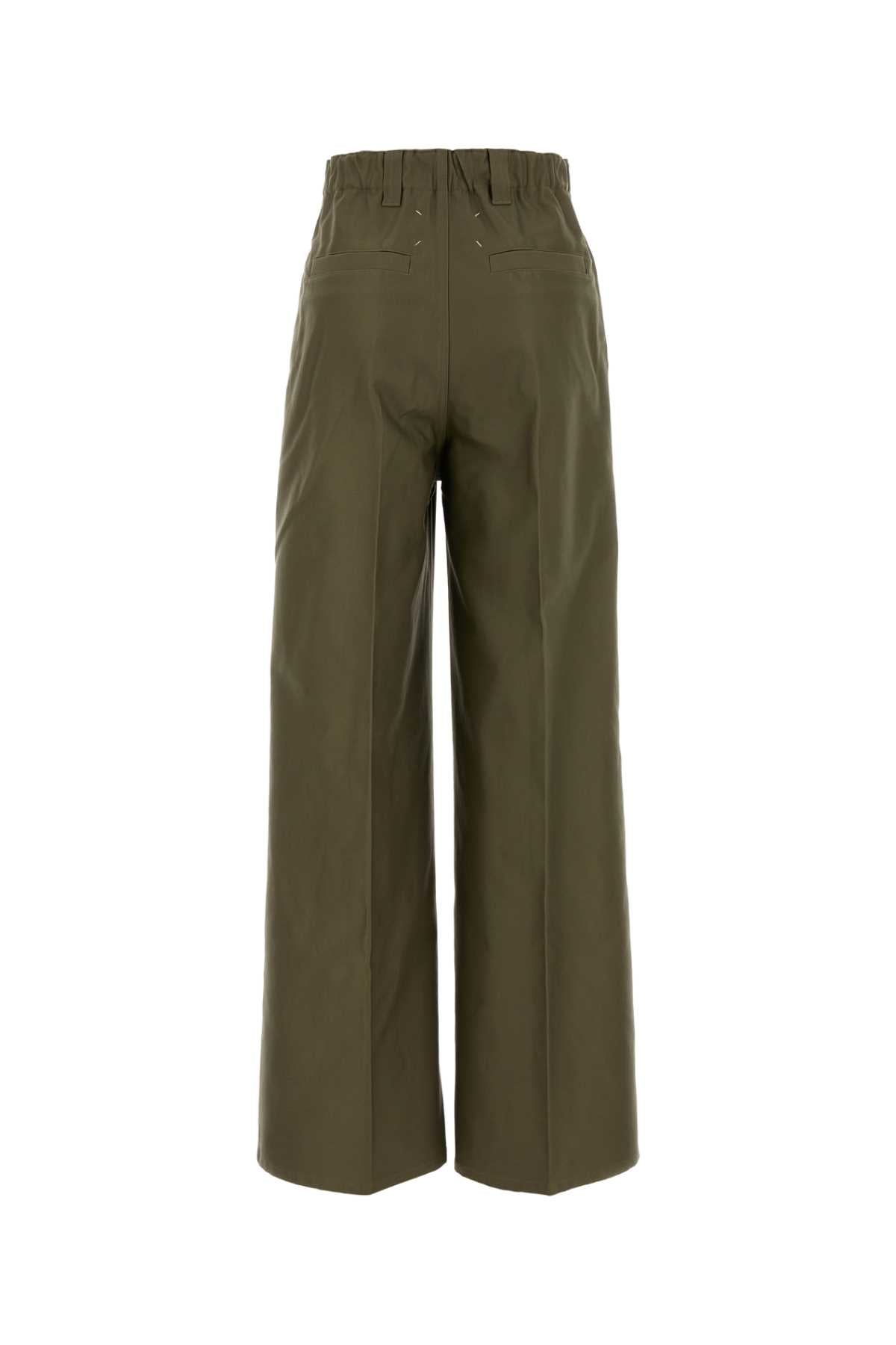 Maison Margiela Women Army Green Cotton Wide-Leg Pant MAISON MARGIELA