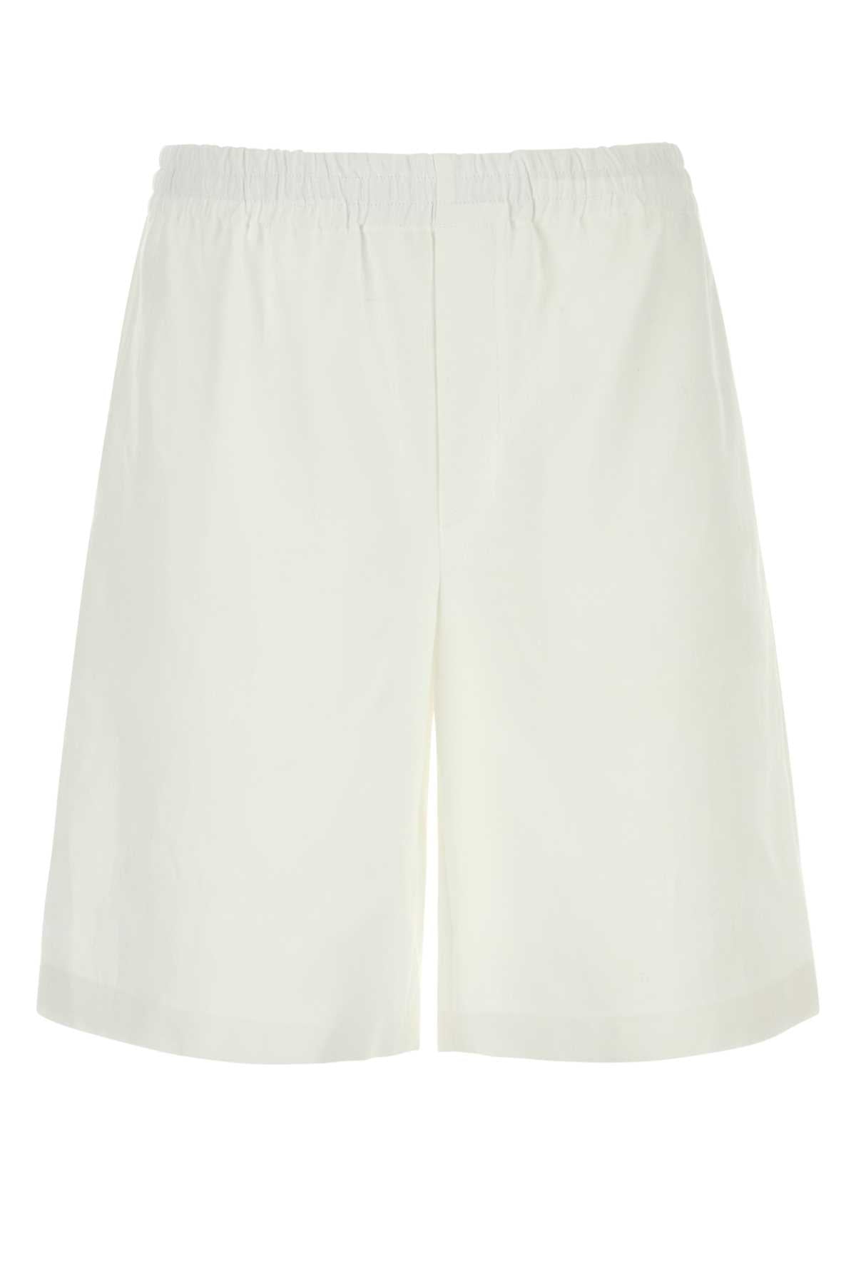 Gucci Men White Linen Bermuda Shorts GUCCI