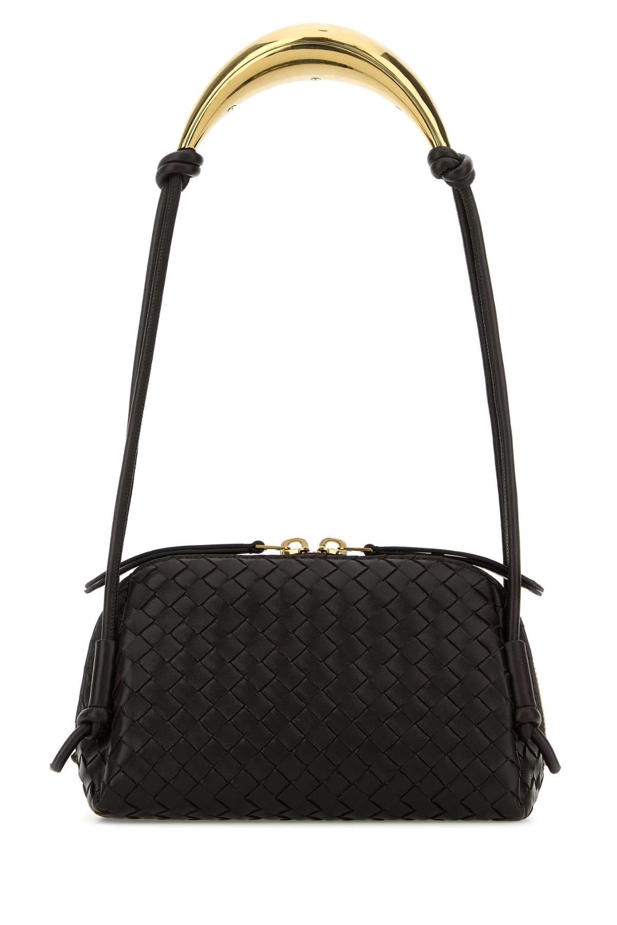 Bottega Veneta Women Dark Brown Leather Concert Shoulder Bag BOTTEGA VENETA