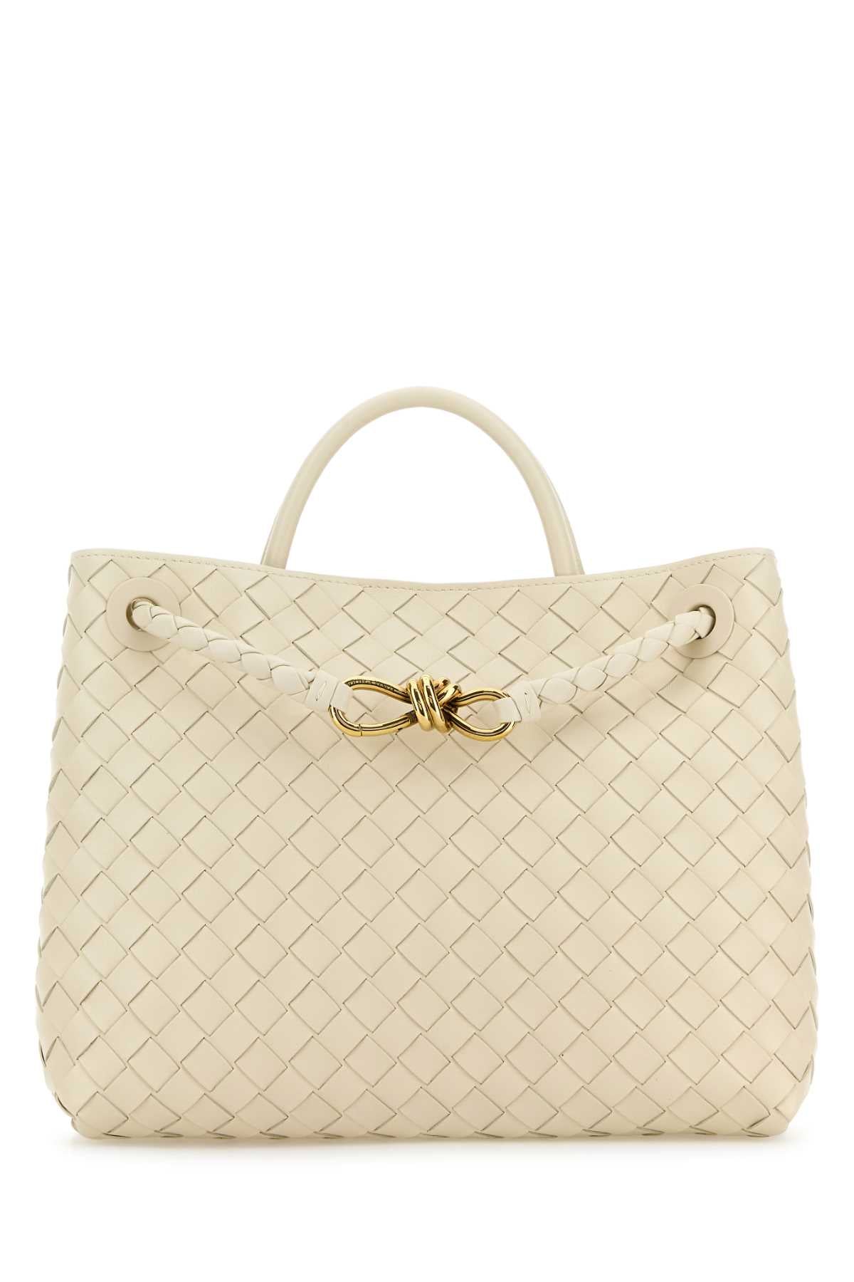 Bottega Veneta Women Ivory Leather Andiamo Medium Handbag BOTTEGA VENETA