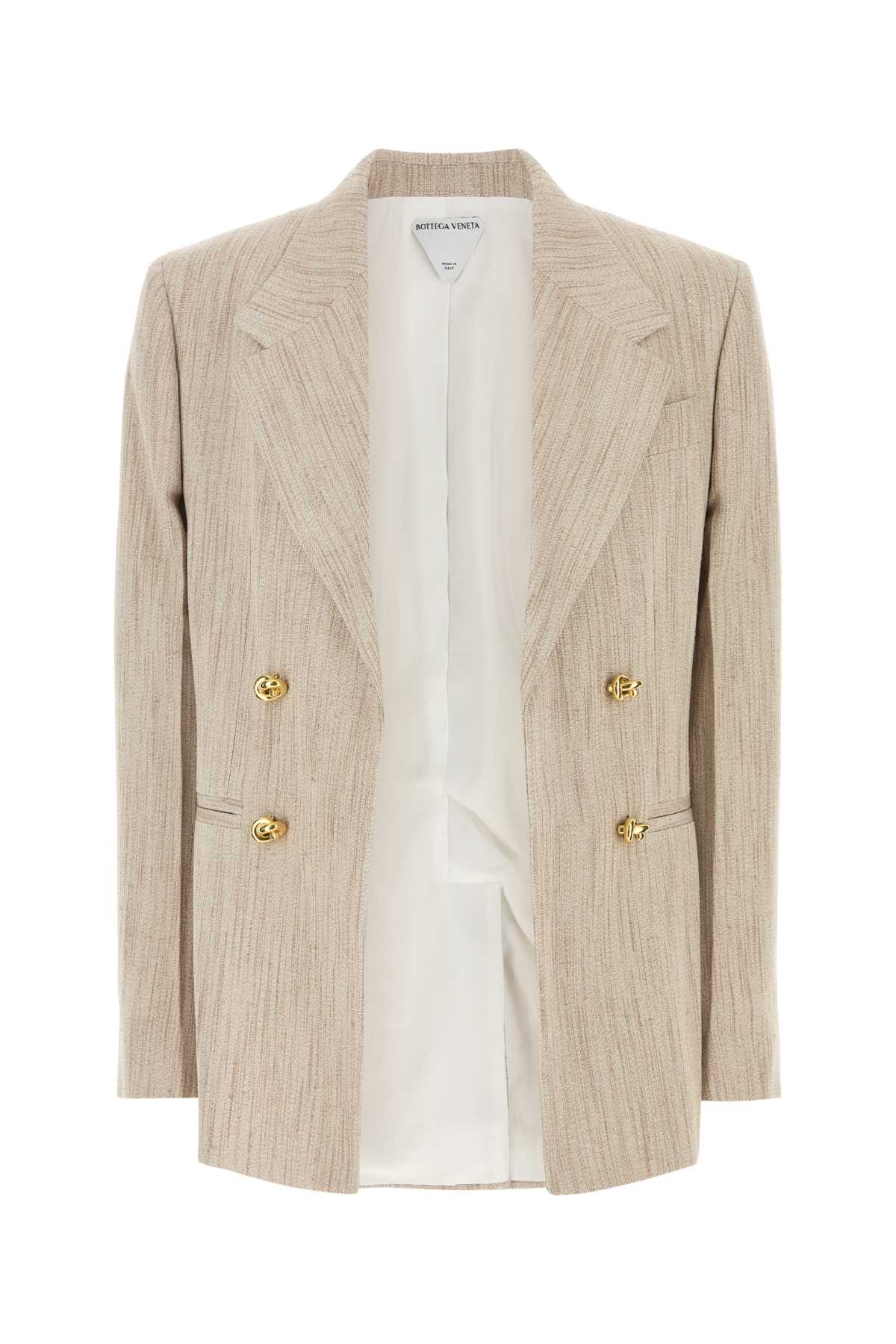 Bottega Veneta Women Melange Sand Viscose Blend Blazer BOTTEGA VENETA