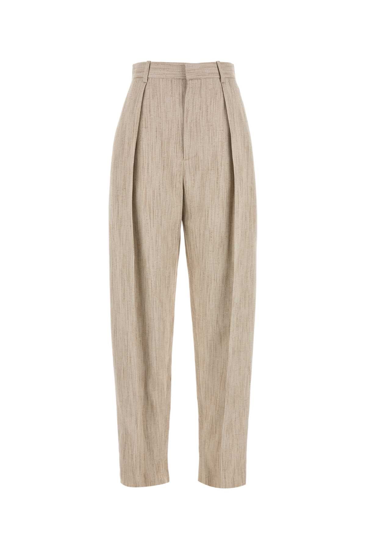 Bottega Veneta Women Melange Beige Viscosa Blend Pant BOTTEGA VENETA