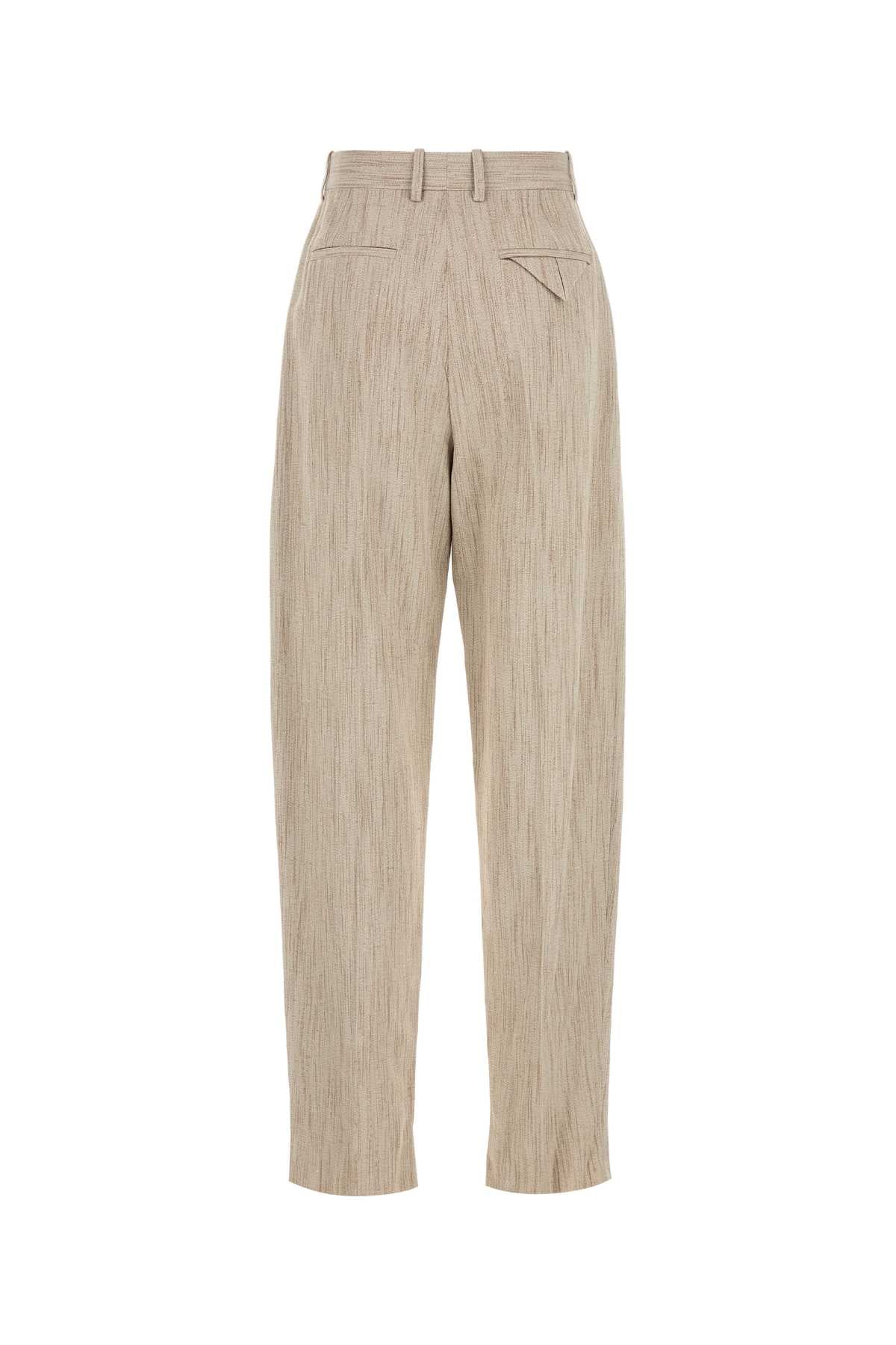 Bottega Veneta Women Melange Beige Viscosa Blend Pant BOTTEGA VENETA