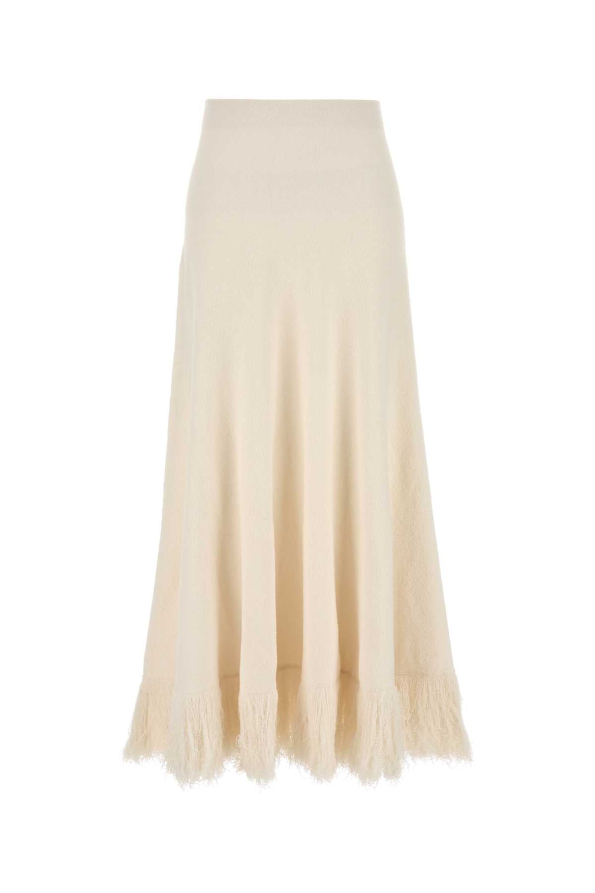 Bottega Veneta Women Ivory Boucle Skirt BOTTEGA VENETA