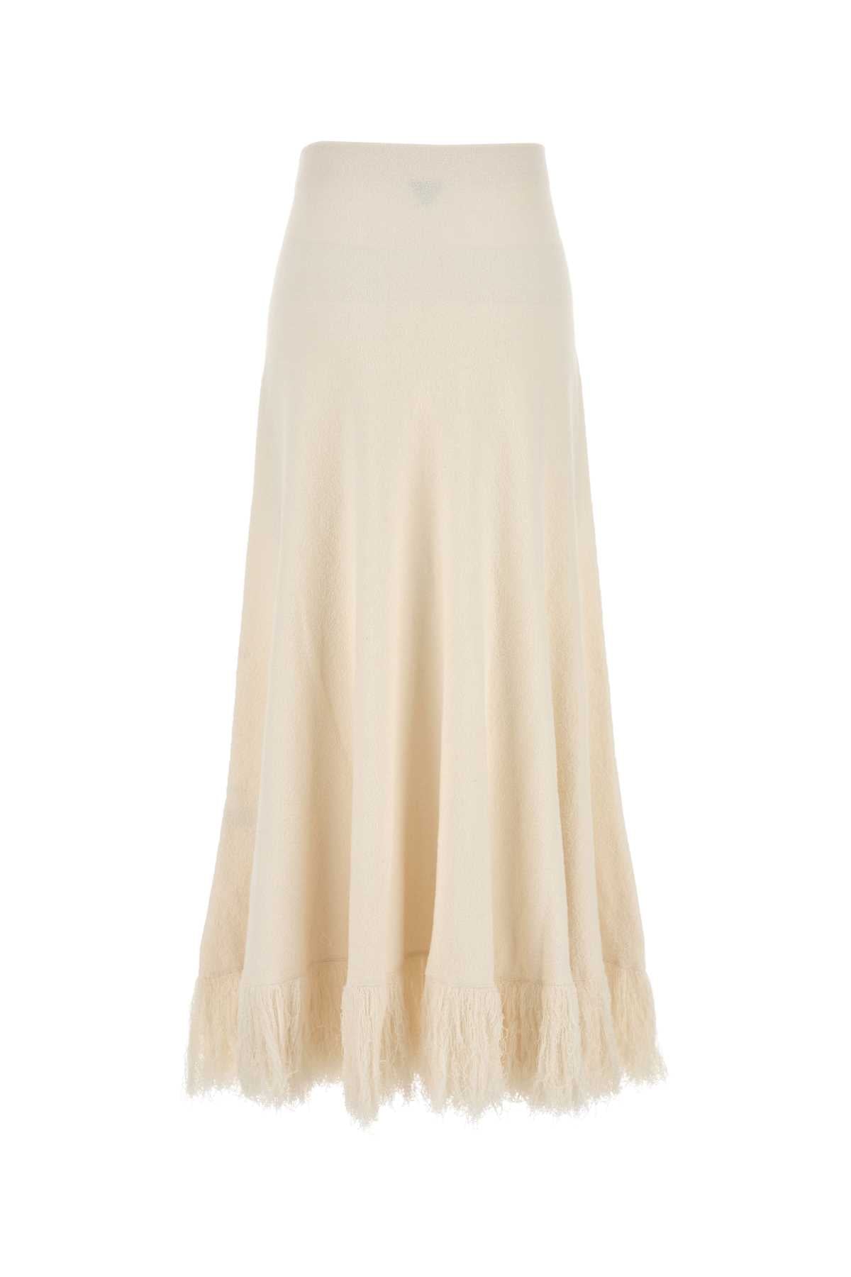 Bottega Veneta Women Ivory Boucle Skirt BOTTEGA VENETA