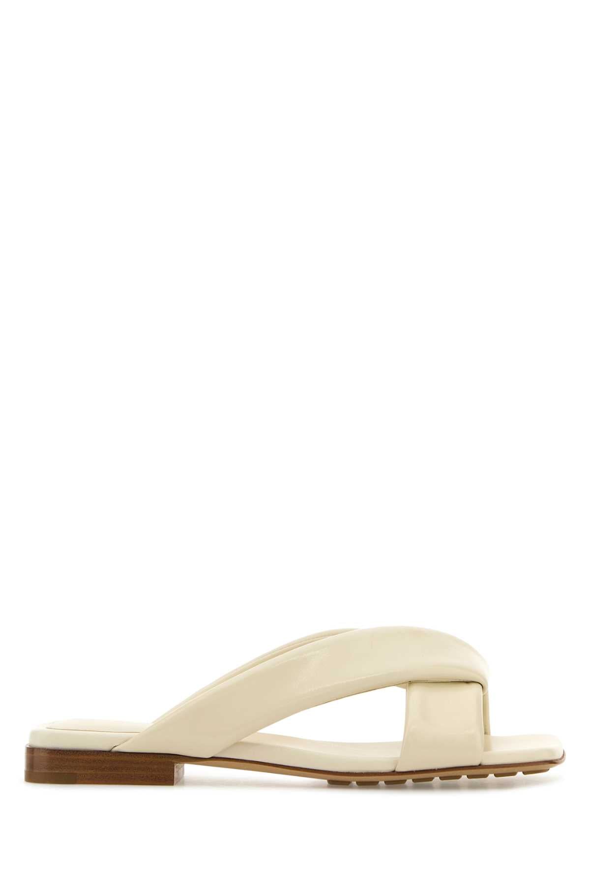 Bottega Veneta Women Ivory Leather Riva Slippers BOTTEGA VENETA