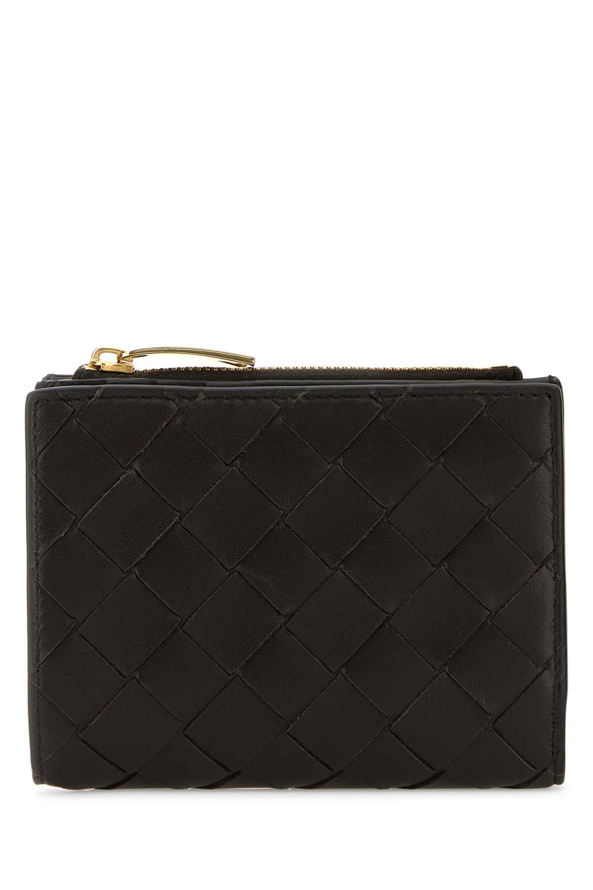 Bottega Veneta Women Dark Brown Nappa Leather Small Intrecciato Wallet BOTTEGA VENETA