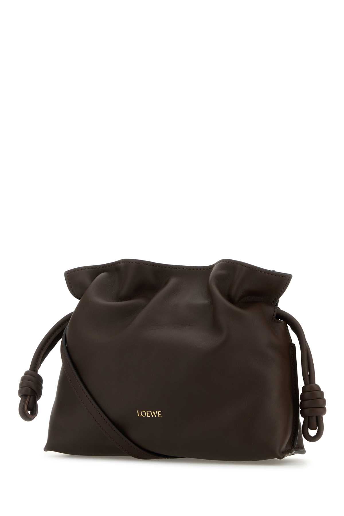 Loewe Women Chocolate Nappa Leather Mini Flamenco Clutch LOEWE