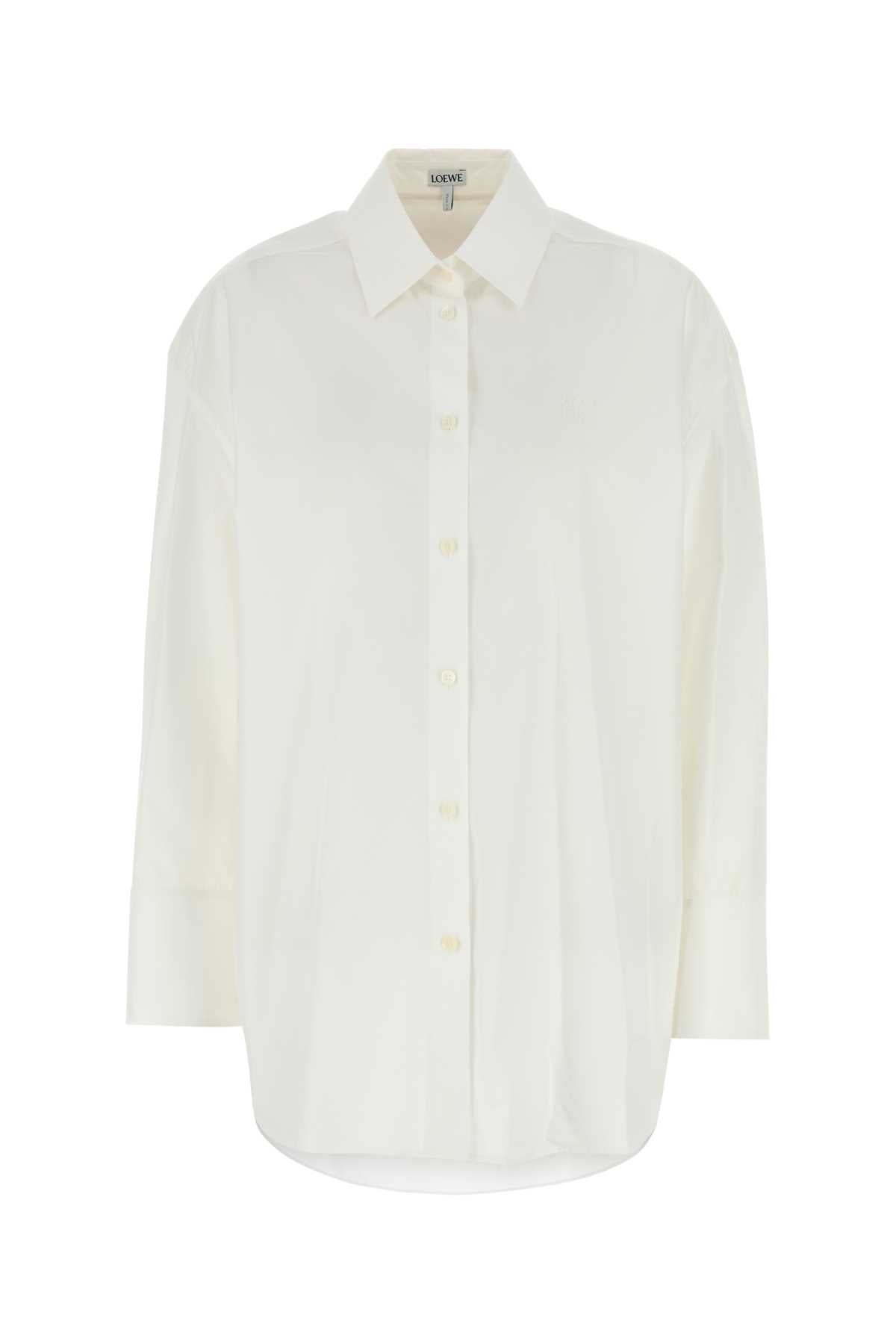 Loewe Women White Poplin Oversize Shirt LOEWE
