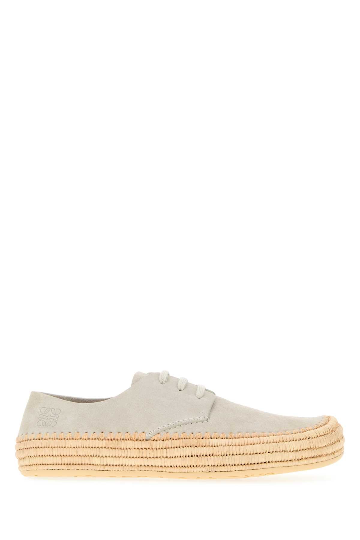Loewe Men Light Grey Suede Rio Lace-Up Shoes