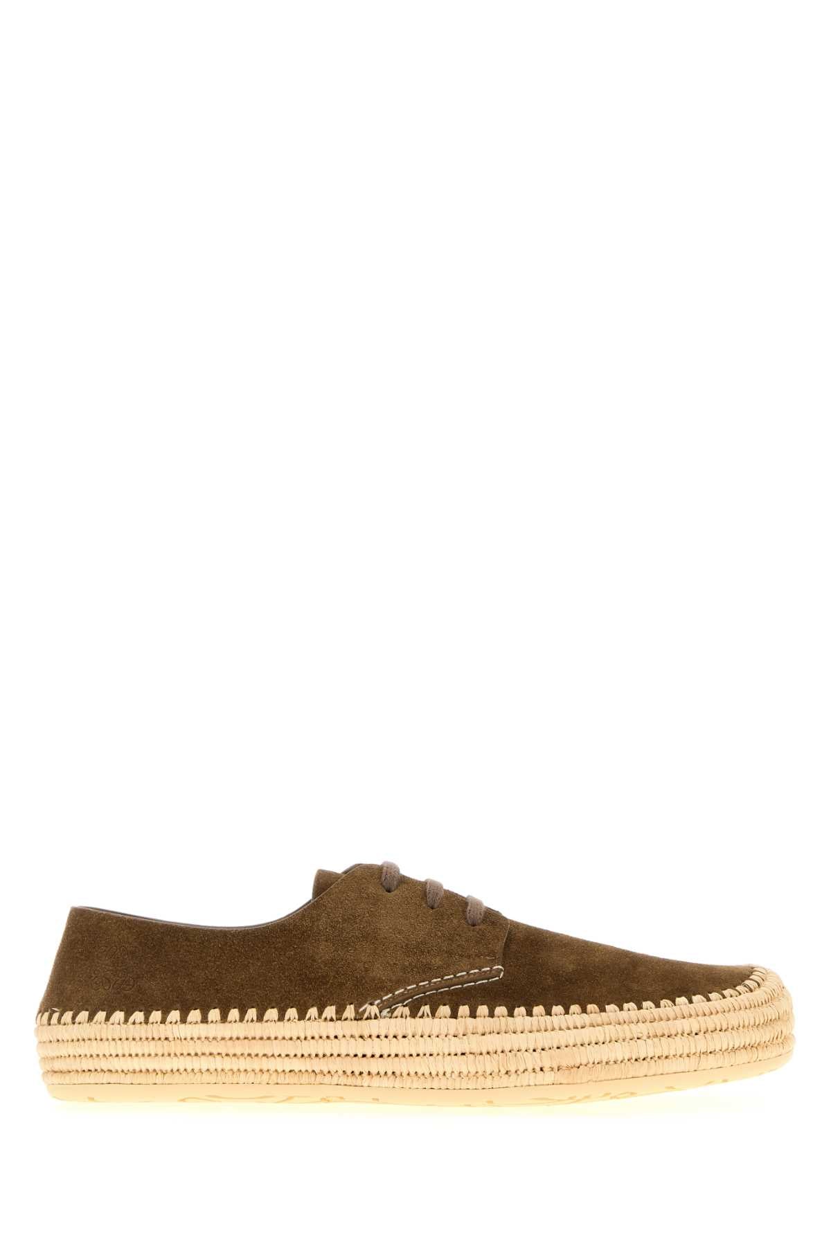 Loewe Men Brown Suede Rio Lace-Up Shoes